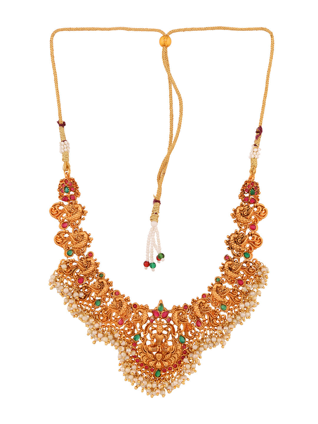 Gold Toned Gorgeous Saaddhvi Haram Combo Temple Jewellery Set, zaveri pearls, sale price rs, sale price, sale gold plated, sale gold, sale, rubans, ring, regular price, priyassi jewellery, ku