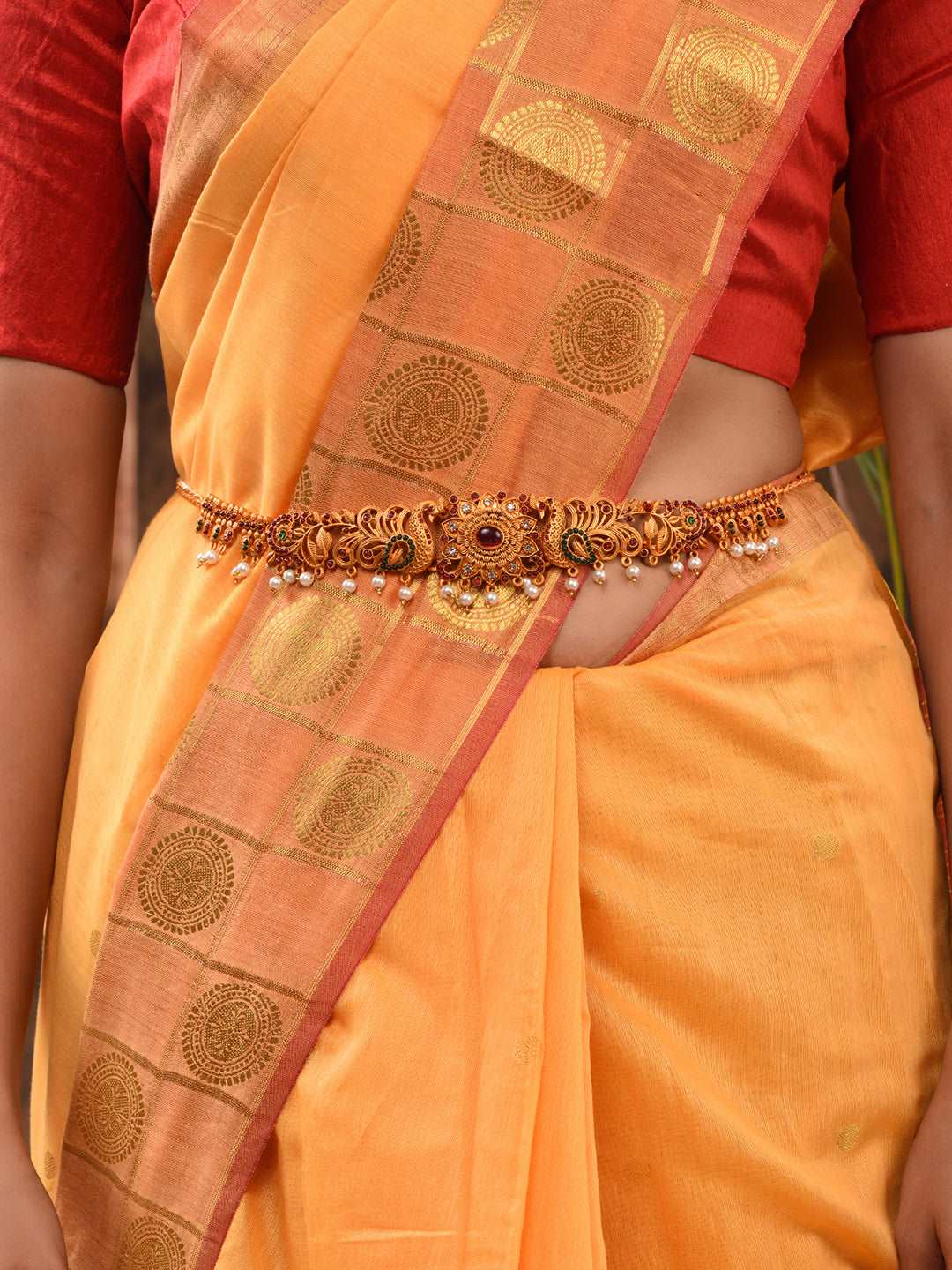 Gold Plated Kemp stone studded Pearl Beaded Peaacock design Hip Belt Kamarbandh, zaveri pearls, sale price rs, sale price, sale gold plated, sale gold, sale, rubans, ring, regular price, priy