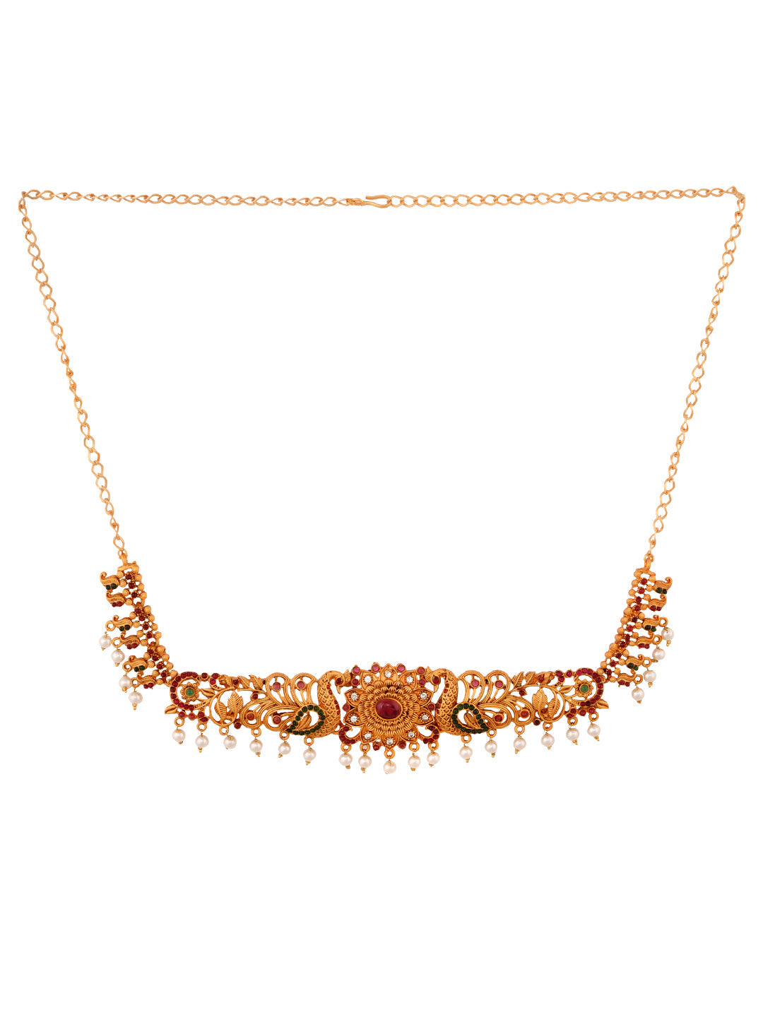 Gold Plated Kemp stone studded Pearl Beaded Peaacock design Hip Belt Kamarbandh, zaveri pearls, sale price rs, sale price, sale gold plated, sale gold, sale, rubans, ring, regular price, priy