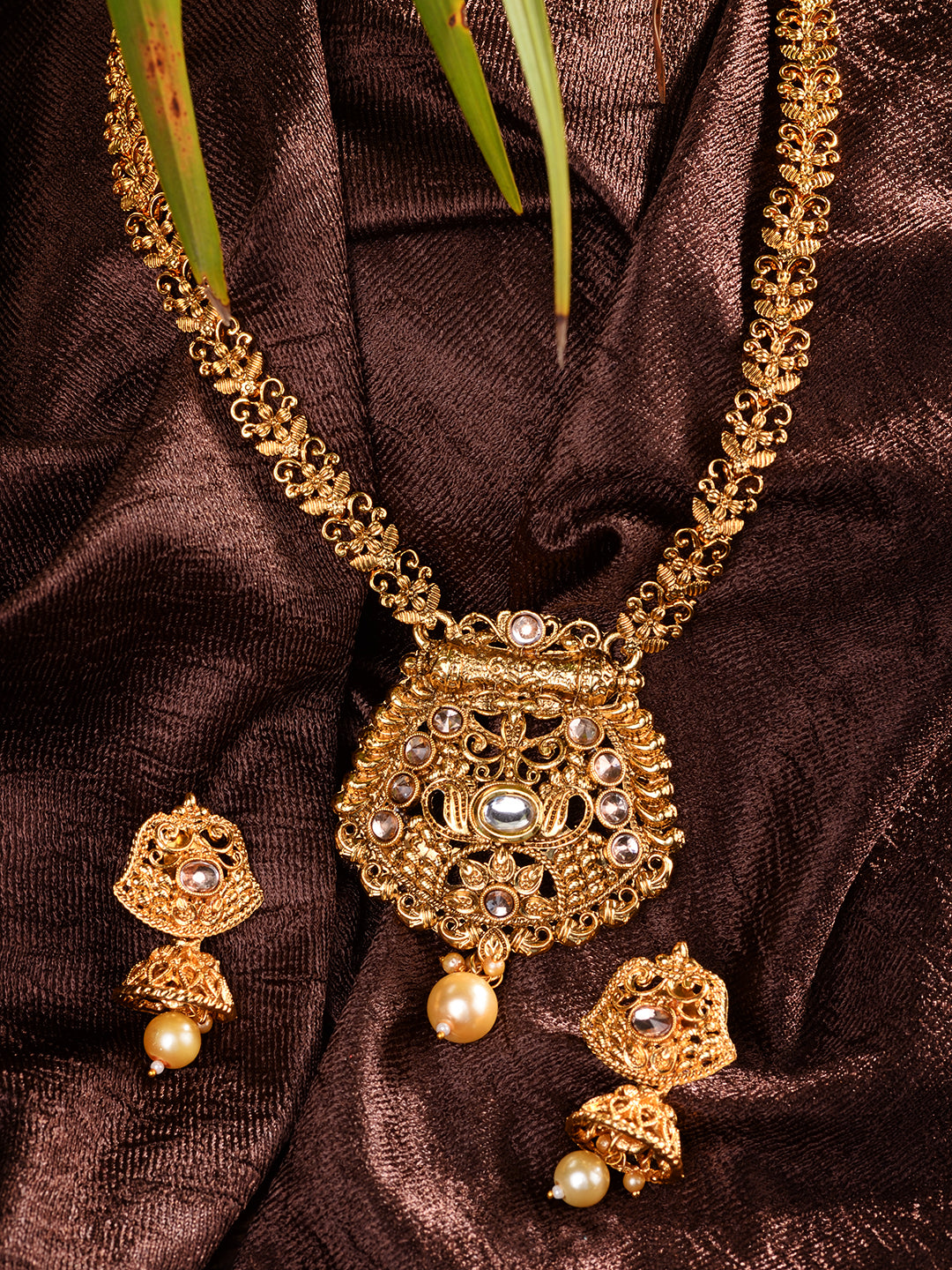 GoldPlated Kundan studded Handcrafted Necklace Jewellery Set, zaveri pearls, sale price rs, sale price, sale gold plated, sale gold, sale, rubans, ring, regular price, priyassi jewellery, kus