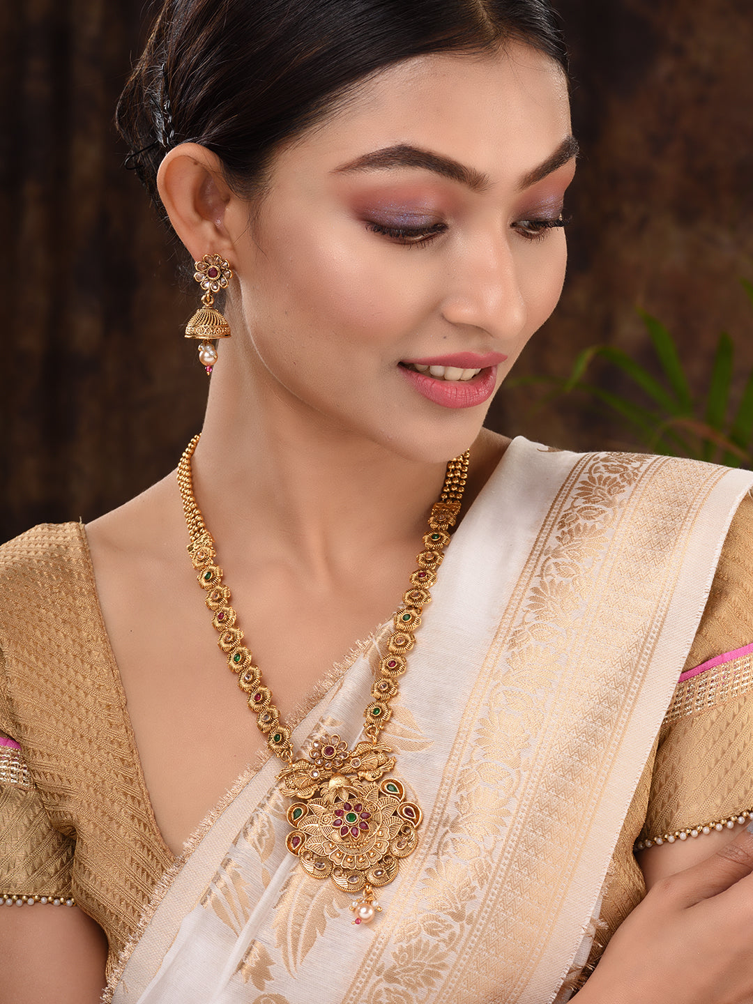 GoldPlated Multi Kundan studded Handcrafted Necklace Jewellery Set, zaveri pearls, sale price rs, sale price, sale gold plated, sale gold, sale, rubans, ring, regular price, priyassi jeweller