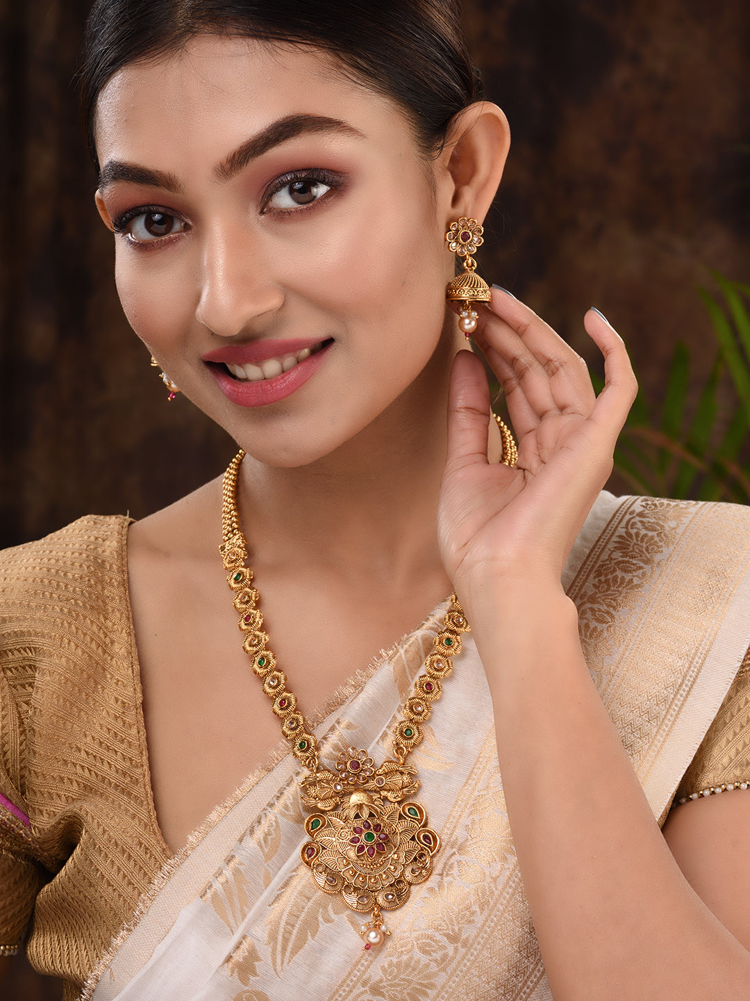 GoldPlated Multi Kundan studded Handcrafted Necklace Jewellery Set, zaveri pearls, sale price rs, sale price, sale gold plated, sale gold, sale, rubans, ring, regular price, priyassi jeweller