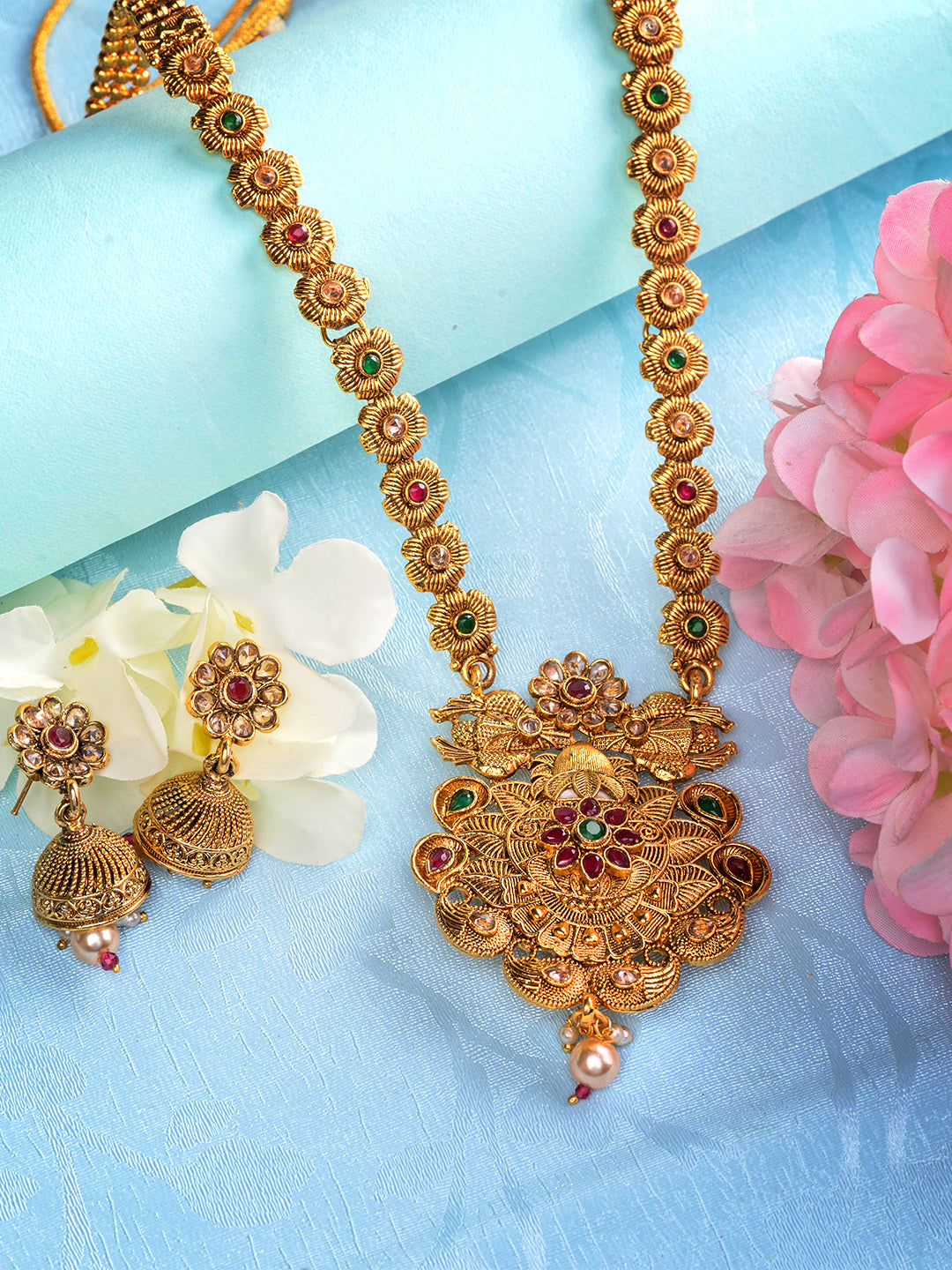 GoldPlated Multi Kundan studded Handcrafted Necklace Jewellery Set, zaveri pearls, sale price rs, sale price, sale gold plated, sale gold, sale, rubans, ring, regular price, priyassi jeweller