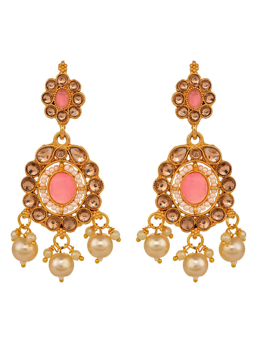 Gold Plated Pink AD studded Kundan Choker Jewellery Set, zaveri pearls, sale price rs, sale price, sale gold plated, sale gold, sale, rubans, ring, regular price, priyassi jewellery, kushal's