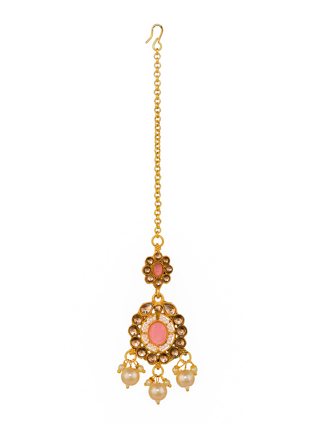 Gold Plated Pink AD studded Kundan Choker Jewellery Set, zaveri pearls, sale price rs, sale price, sale gold plated, sale gold, sale, rubans, ring, regular price, priyassi jewellery, kushal's