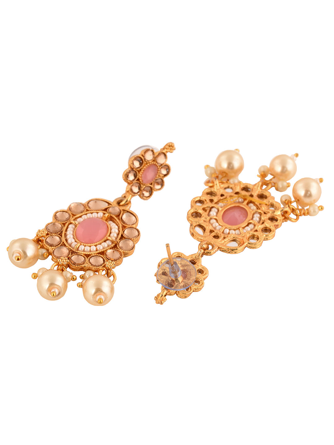 Gold Plated Pink AD studded Kundan Choker Jewellery Set, zaveri pearls, sale price rs, sale price, sale gold plated, sale gold, sale, rubans, ring, regular price, priyassi jewellery, kushal's