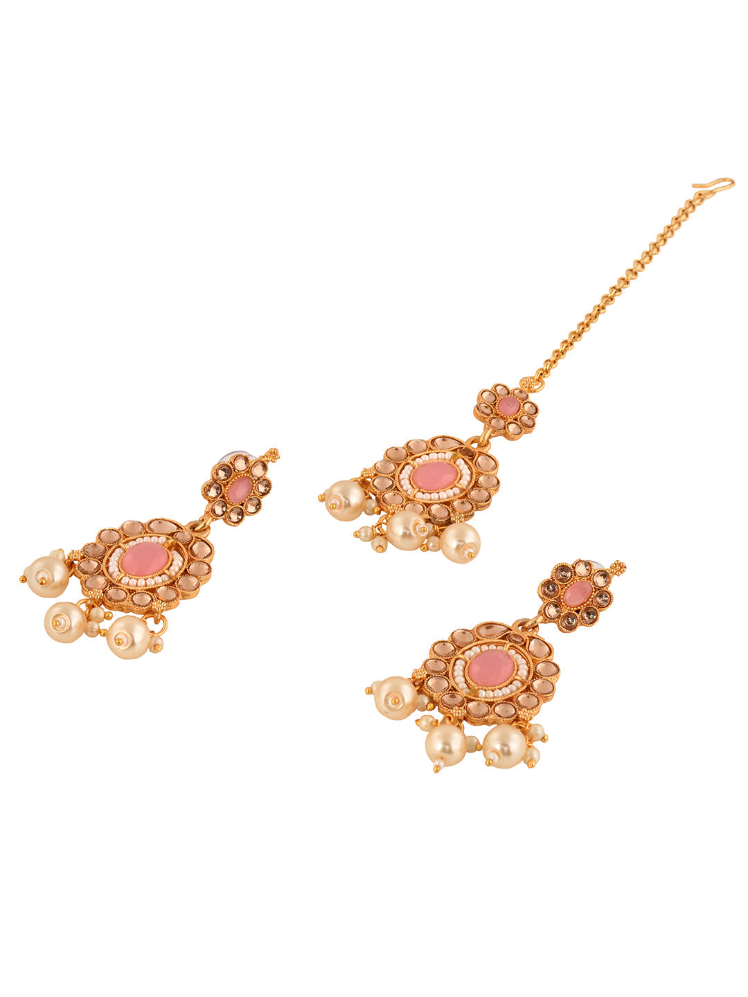 Gold Plated Pink AD studded Kundan Choker Jewellery Set, zaveri pearls, sale price rs, sale price, sale gold plated, sale gold, sale, rubans, ring, regular price, priyassi jewellery, kushal's