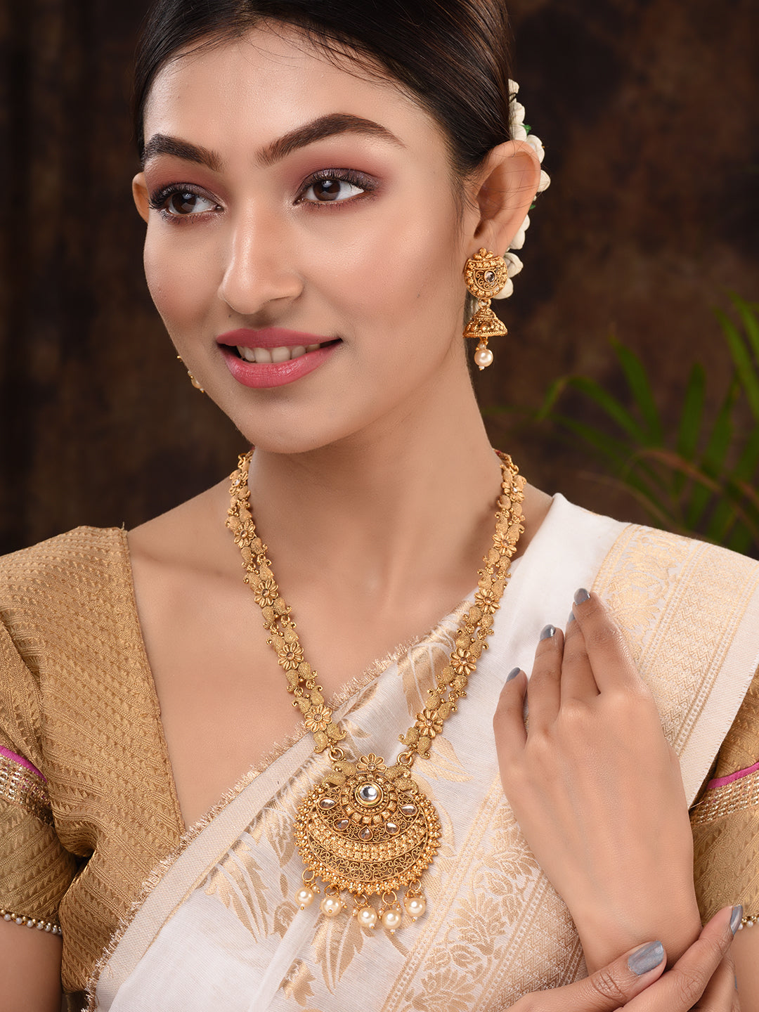 GoldPlated Kundan studded Handcrafted Necklace Jewellery Set, zaveri pearls, sale price rs, sale price, sale gold plated, sale gold, sale, rubans, ring, regular price, priyassi jewellery, kus