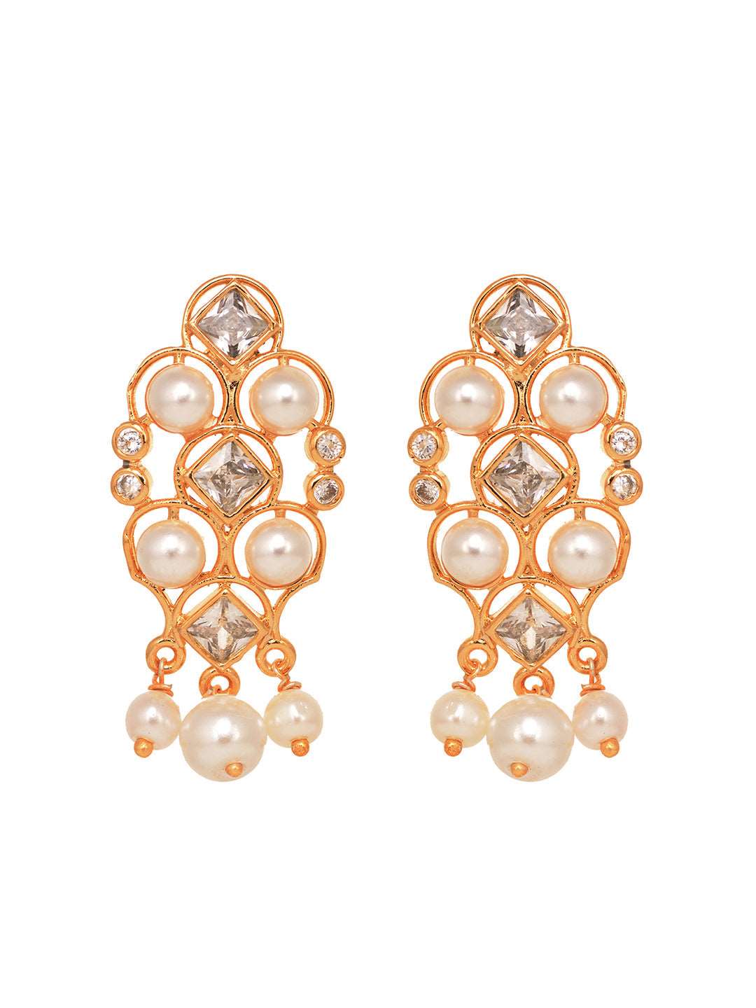 Gold Plated Polki AD Studded Pearl Beaded Intricate Choker Jewellery Set, zaveri pearls, sale price rs, sale price, sale gold plated, sale gold, sale, rubans, ring, regular price, priyassi je