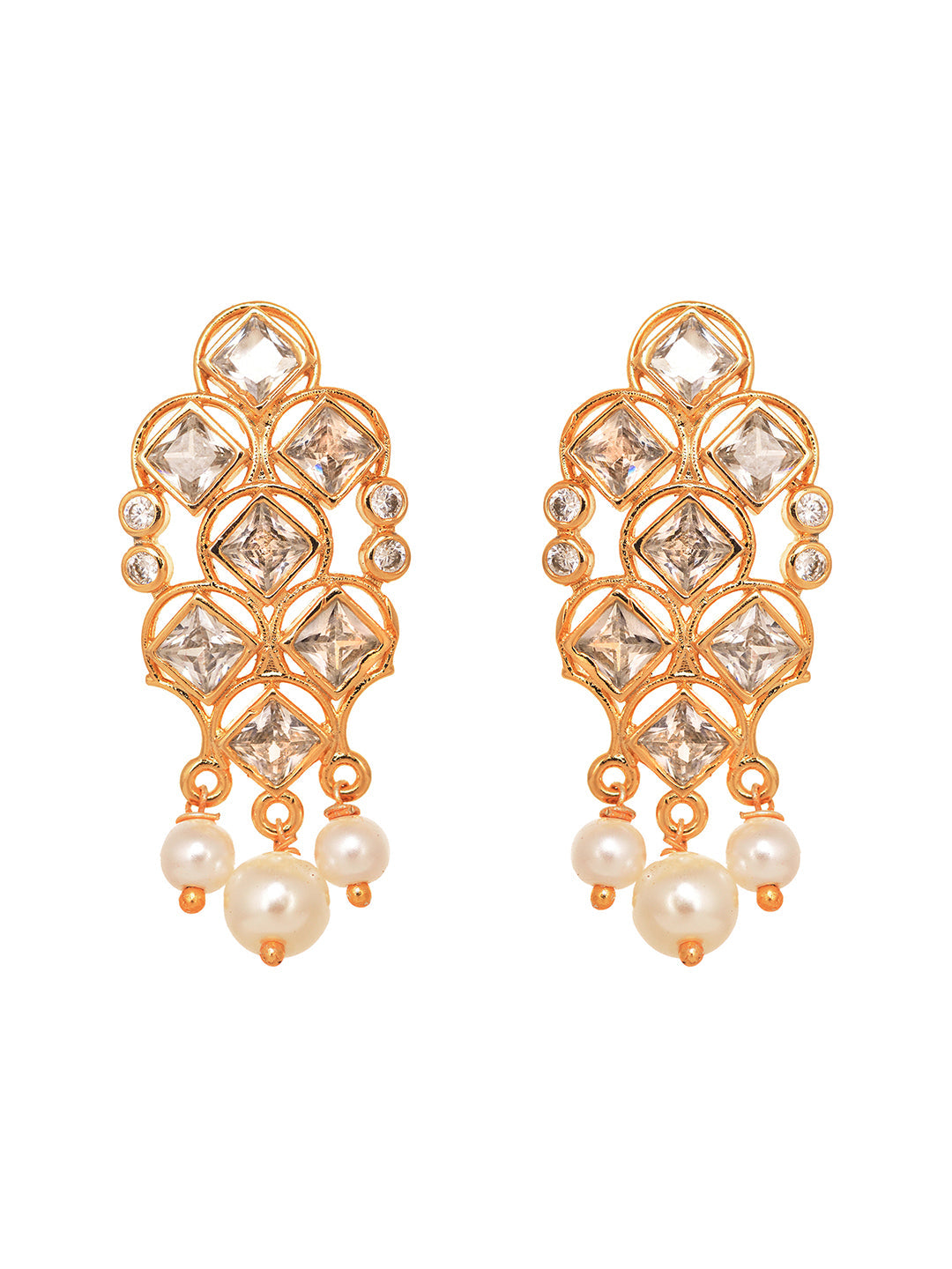 Gold Plated Uncut AD studded Pearl Drops Choker Jewellery Set, zaveri pearls, sale price rs, sale price, sale gold plated, sale gold, sale, rubans, ring, regular price, priyassi jewellery, ku