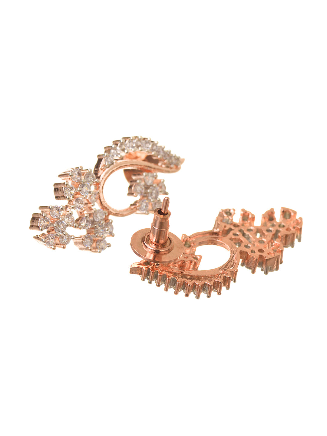 Rosegold Plated AD studded Necklace Earrings Jewellery Set, zaveri pearls, sale price rs, sale price, sale gold plated, sale gold, sale, rubans, ring, regular price, priyassi jewellery, kusha