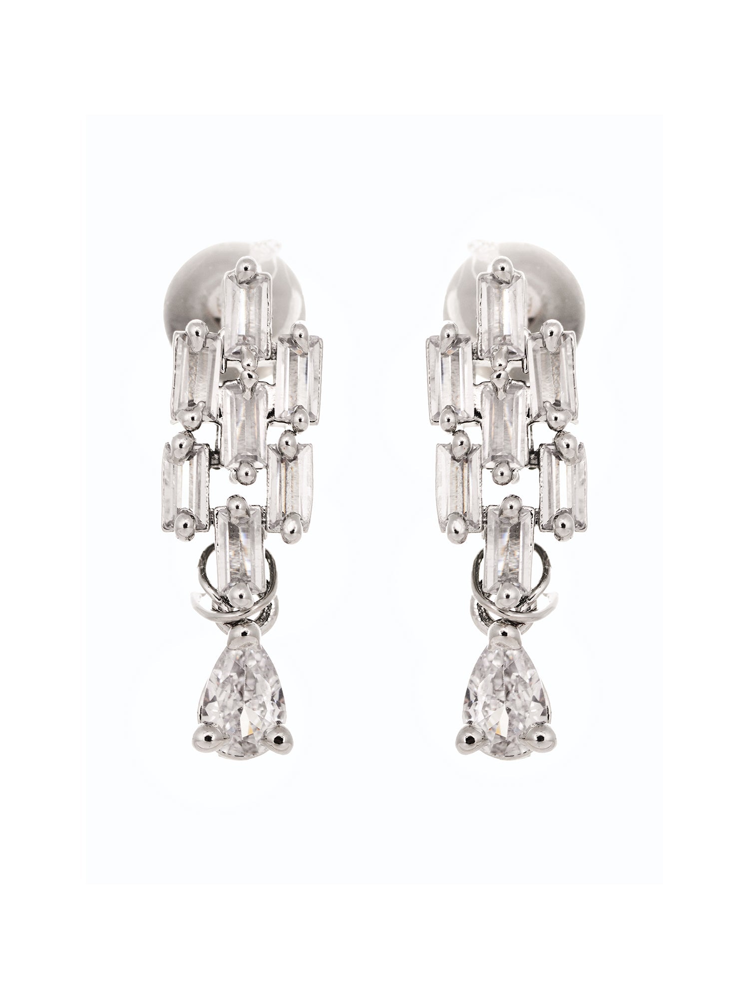 White Rhodium Plated AD studded Necklace Earrings Jewellery Set, zaveri pearls, sale price rs, sale price, sale gold plated, sale gold, sale, rubans, ring, regular price, priyassi jewellery, 