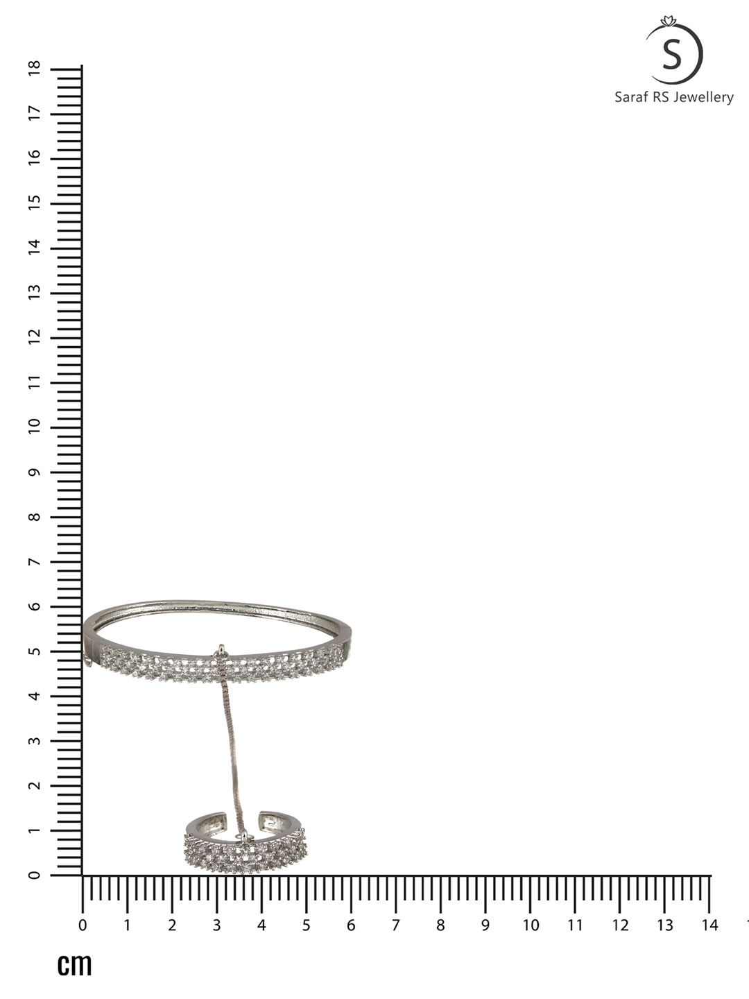 Silver Toned AD studded Handcrafted Ring Bracelet, zaveri pearls, sale price rs, sale price, sale gold plated, sale gold, sale, rubans, ring, regular price, priyassi jewellery, kushal's - Sar