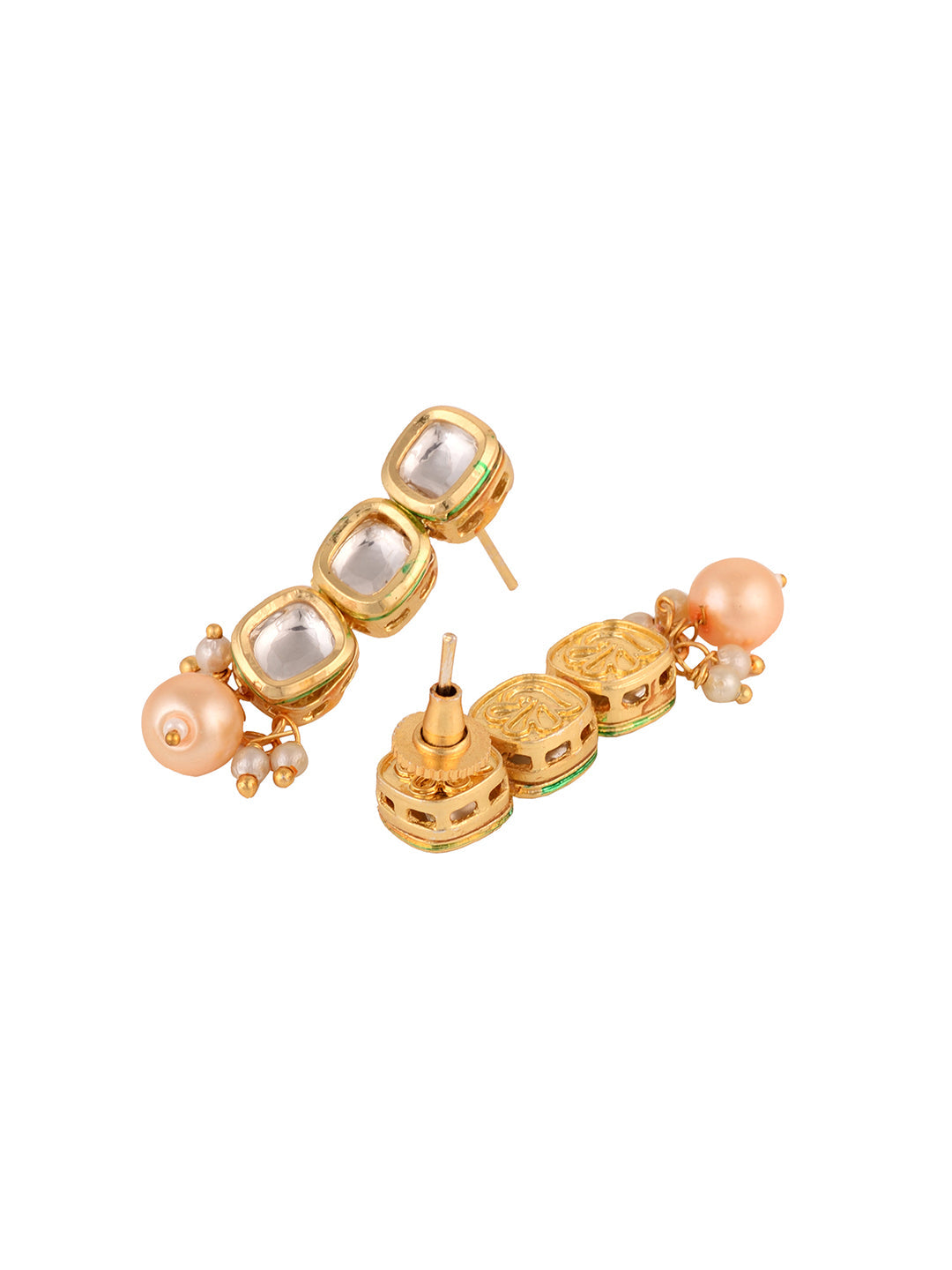 Gold Plated Single line Kundan Pearl Beaded Necklace Jewellery Set, zaveri pearls, sale price rs, sale price, sale gold plated, sale gold, sale, rubans, ring, regular price, priyassi jeweller