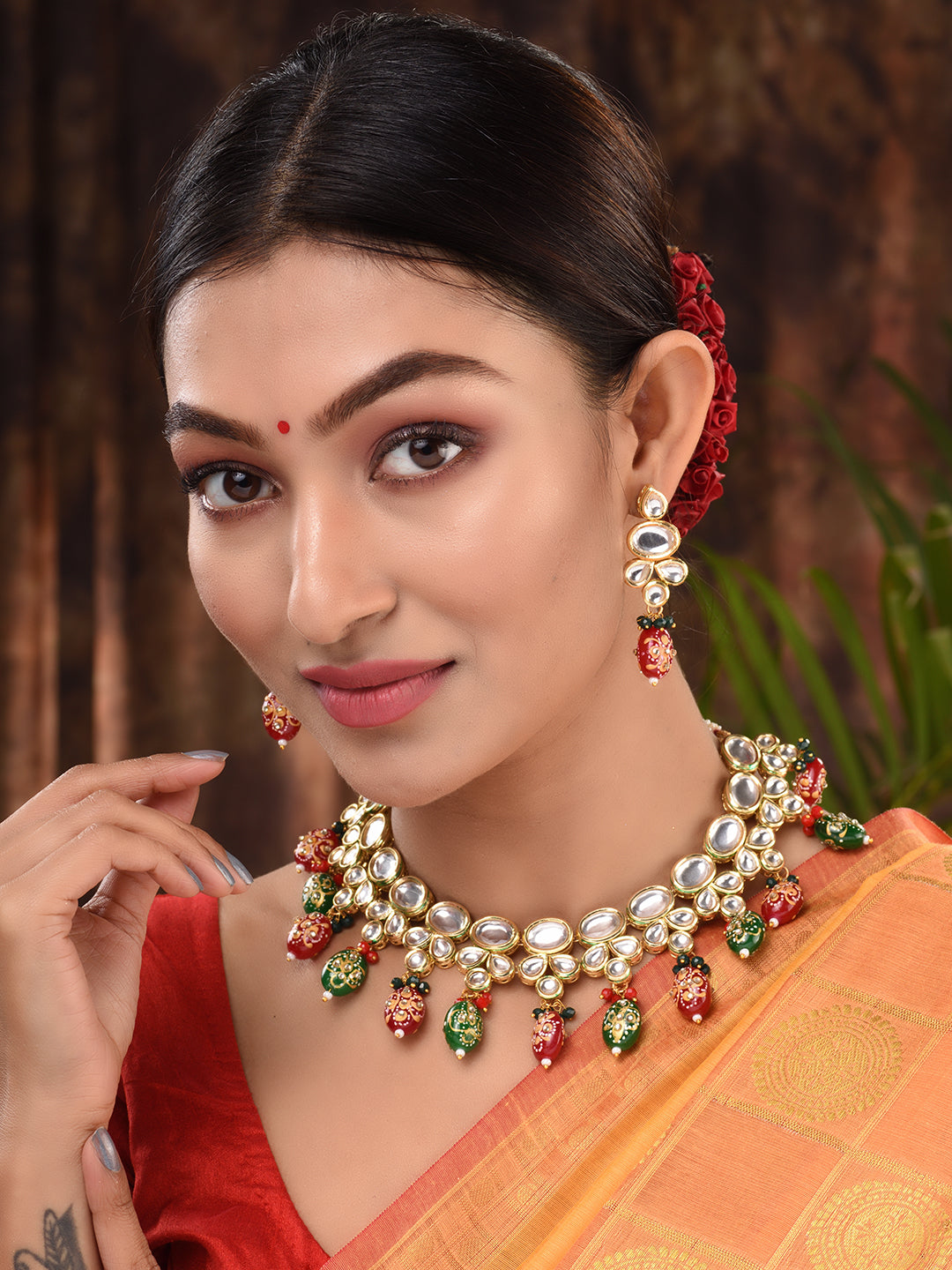 Gold Toned Kundan & Multi Bead studded Handcrafted Jewellery Set, zaveri pearls, sale price rs, sale price, sale gold plated, sale gold, sale, rubans, ring, regular price, priyassi jewellery,