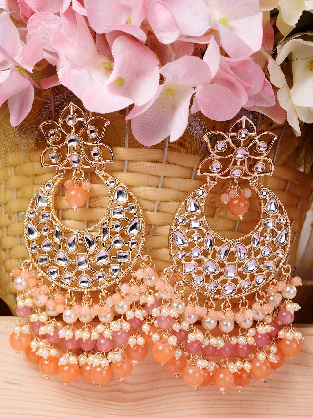 Pink Quartz and Cultured Pearl Floral Earrings - Petal Passion in Pink |  NOVICA