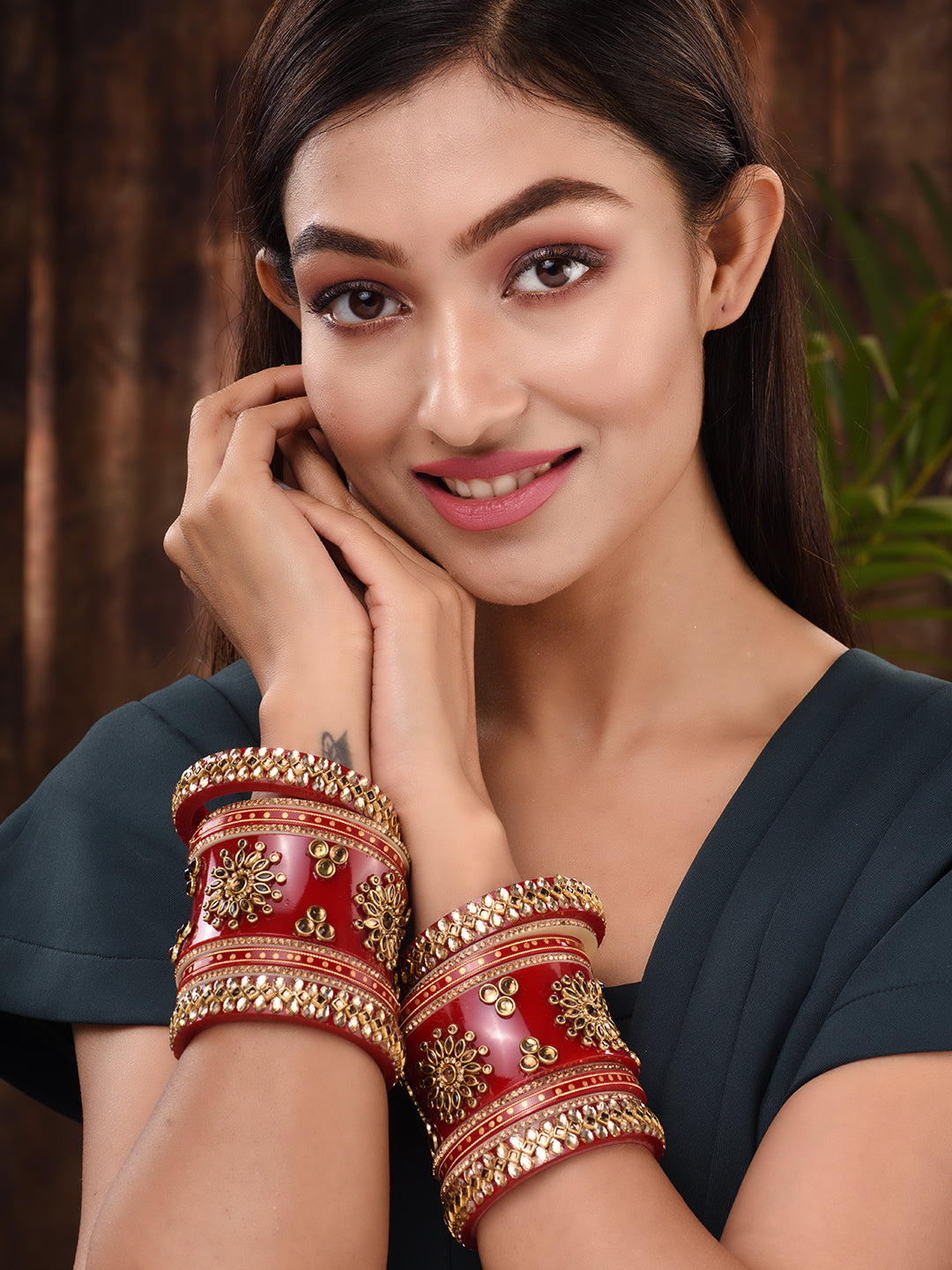 Gold Plated Set Of 2 Matching Red Bangles Set Bridal Wedding Chuda, zaveri pearls, sale price rs, sale price, sale gold plated, sale gold, sale, rubans, ring, regular price, priyassi jeweller