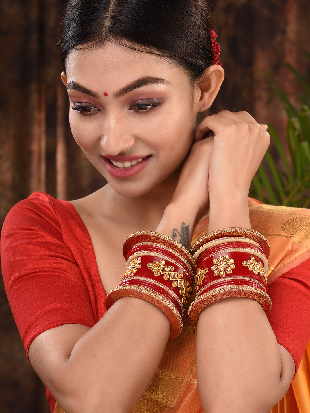 Gold Plated set Of 2 Matching Red Bangles kundan studded Bridal designer Chuda, zaveri pearls, sale price rs, sale price, sale gold plated, sale gold, sale, rubans, ring, regular price, priya