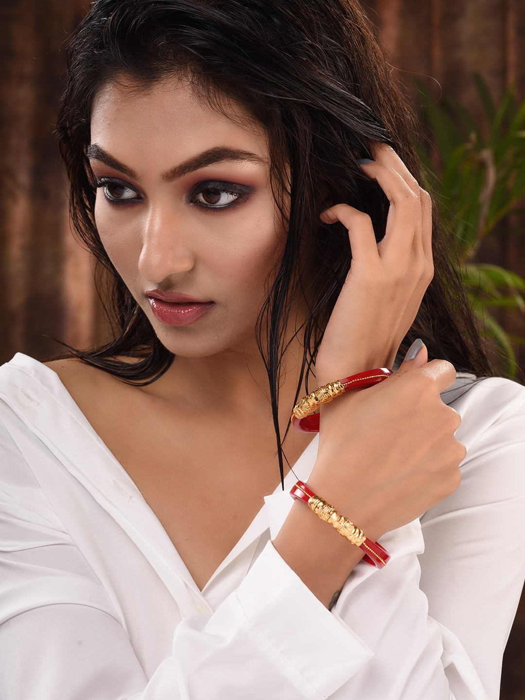 Set Of 2 Red Kangan Bangle Set, zaveri pearls, sale price rs, sale price, sale gold plated, sale gold, sale, rubans, ring, regular price, priyassi jewellery, kushal's - Saraf RS Jewellery