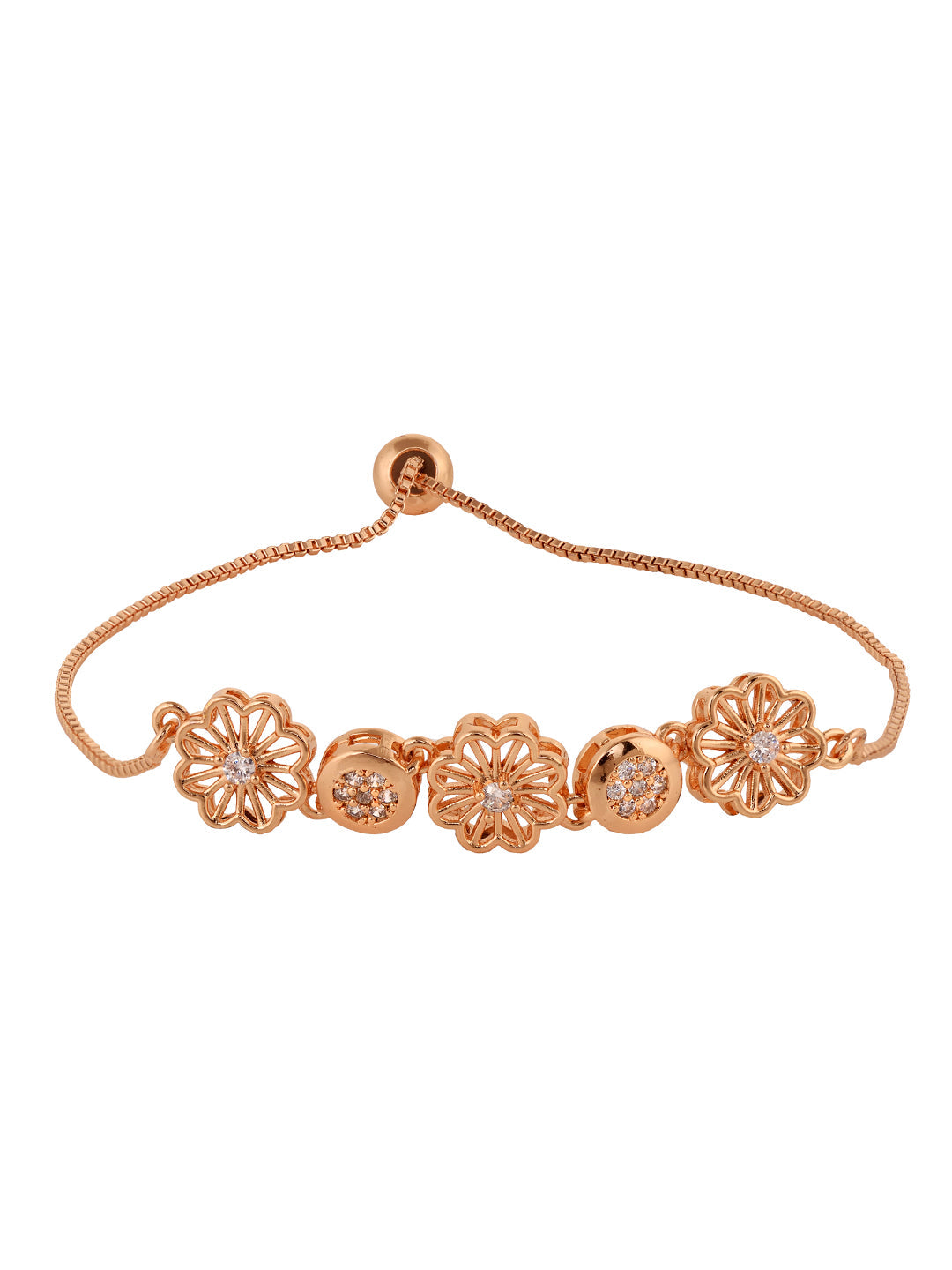 Rose Gold Plated AD Studded Floral Wraparound Bracelet, zaveri pearls, sale price rs, sale price, sale gold plated, sale gold, sale, rubans, ring, regular price, priyassi jewellery, kushal's 