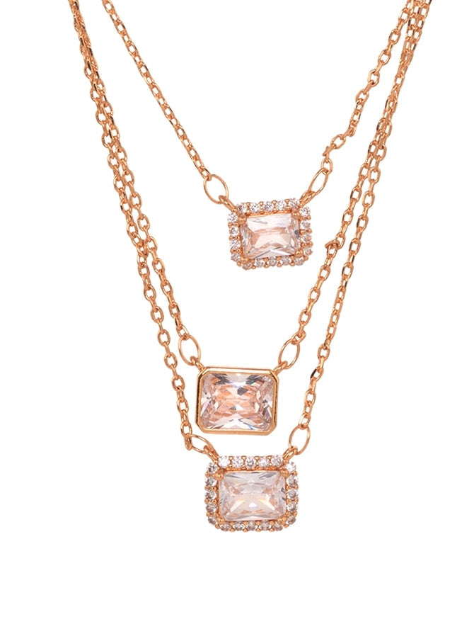 Gold Toned AD Studded Layered Necklace, zaveri pearls, sale price rs, sale price, sale gold plated, sale gold, sale, rubans, ring, regular price, priyassi jewellery, kushal's - Saraf RS Jewel