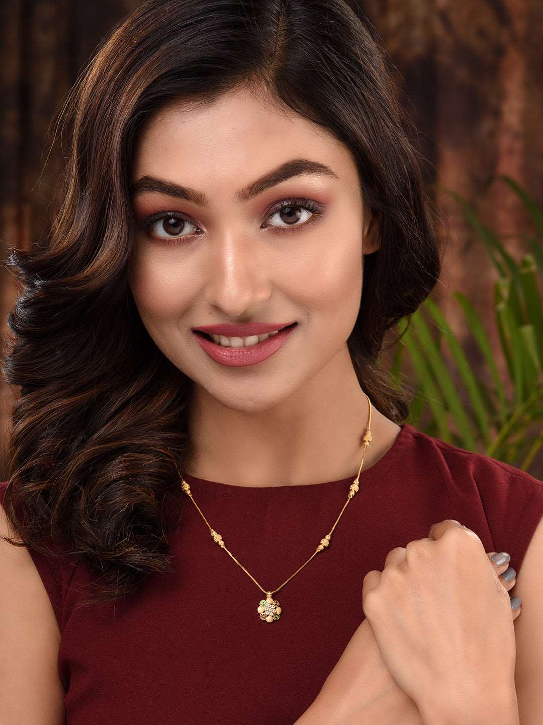 Gold Plated & Beaded Locket Chain Mangalsutra, zaveri pearls, sale price rs, sale price, sale gold plated, sale gold, sale, rubans, ring, regular price, priyassi jewellery, kushal's - Saraf R