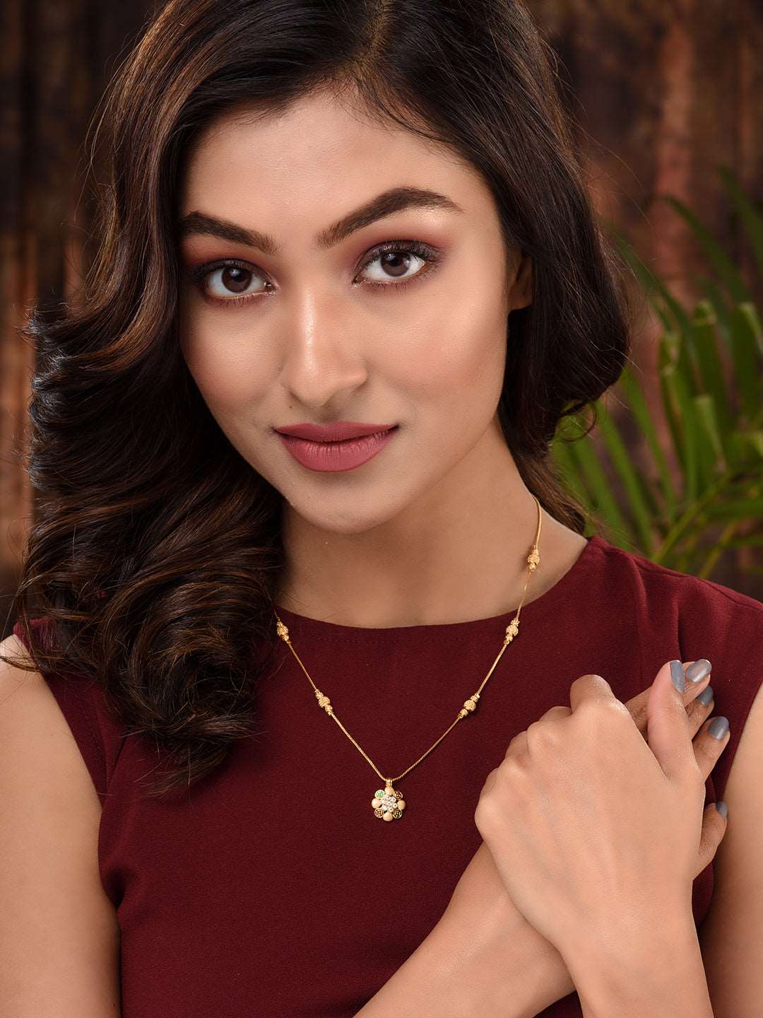 Gold Plated & Beaded Locket Chain Mangalsutra, zaveri pearls, sale price rs, sale price, sale gold plated, sale gold, sale, rubans, ring, regular price, priyassi jewellery, kushal's - Saraf R