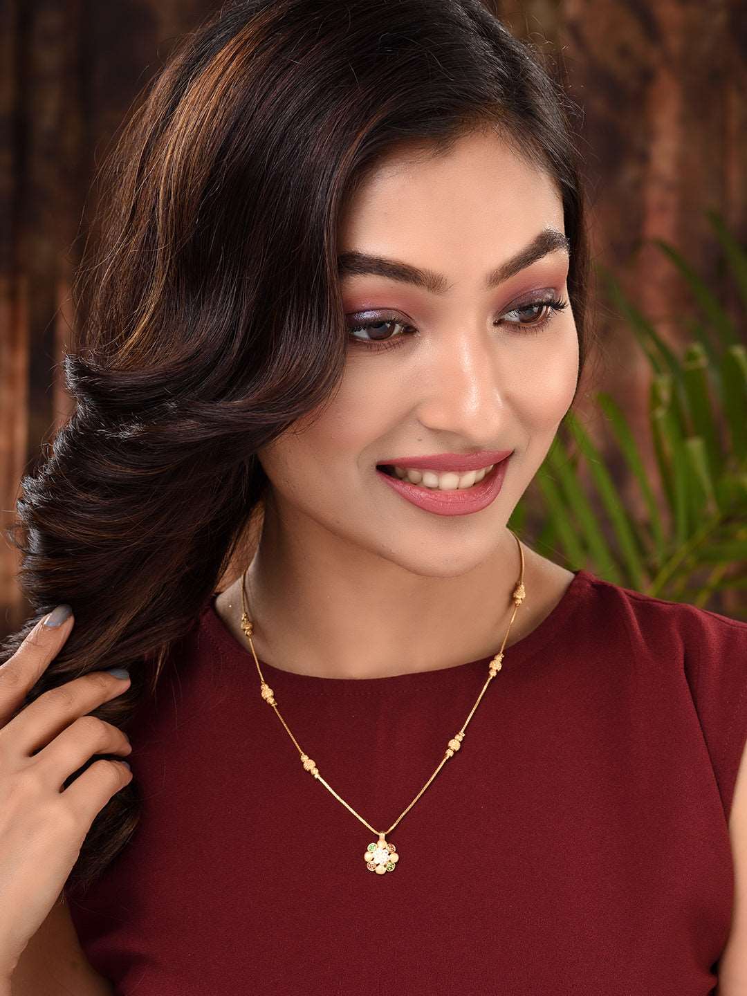 Gold Plated & Beaded Locket Chain Mangalsutra, zaveri pearls, sale price rs, sale price, sale gold plated, sale gold, sale, rubans, ring, regular price, priyassi jewellery, kushal's - Saraf R