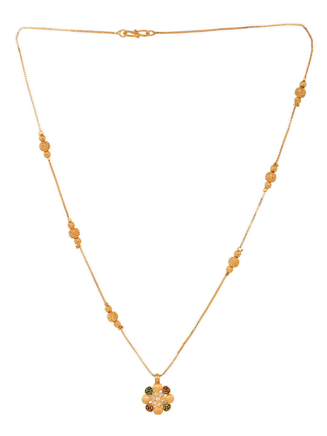 Gold Plated & Beaded Locket Chain Mangalsutra, zaveri pearls, sale price rs, sale price, sale gold plated, sale gold, sale, rubans, ring, regular price, priyassi jewellery, kushal's - Saraf R