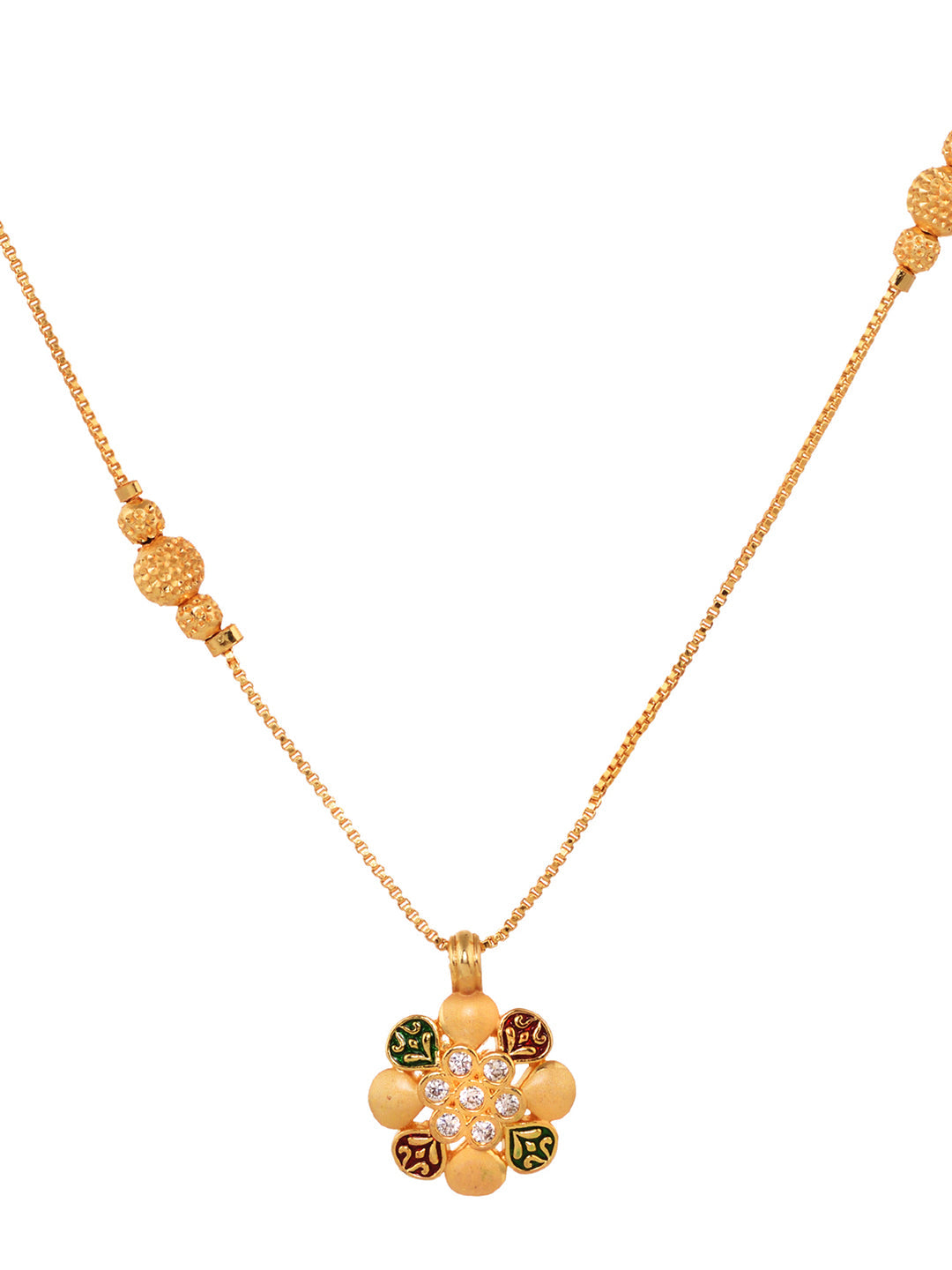 Gold Plated & Beaded Locket Chain Mangalsutra, zaveri pearls, sale price rs, sale price, sale gold plated, sale gold, sale, rubans, ring, regular price, priyassi jewellery, kushal's - Saraf R