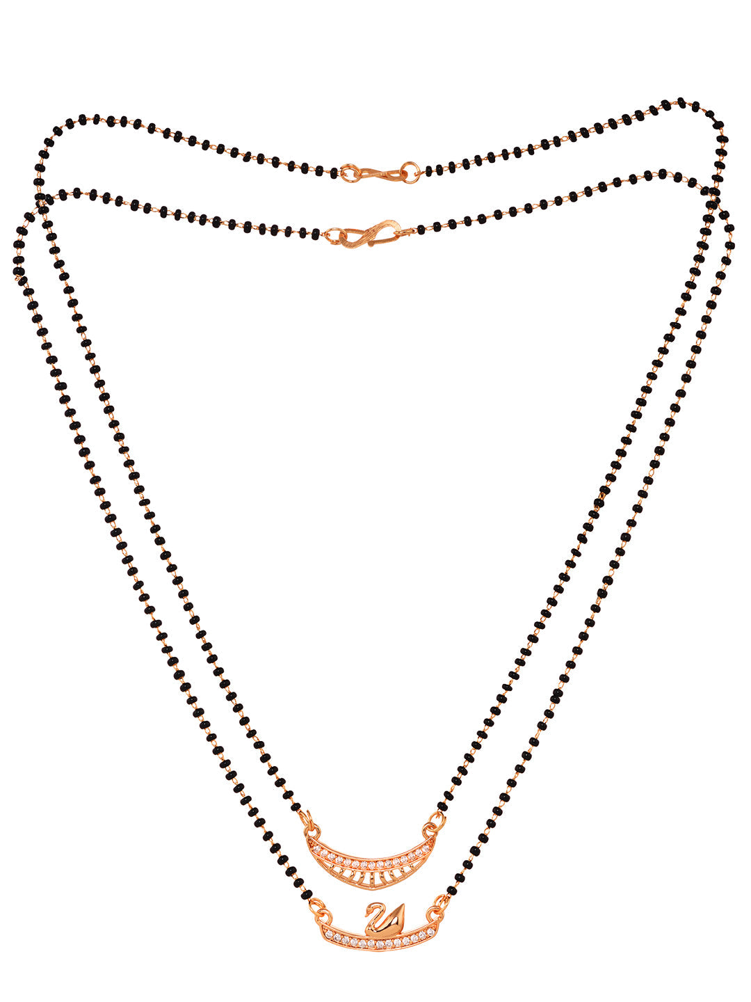 Set Of 2 Gold Plated AD Studded & Beaded Mangalsutra COMBO, zaveri pearls, sale price rs, sale price, sale gold plated, sale gold, sale, rubans, ring, regular price, priyassi jewellery, kusha