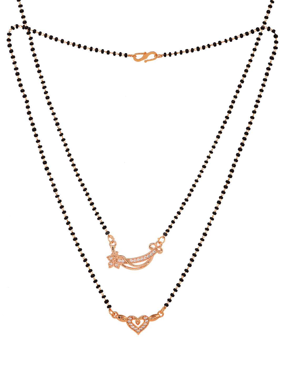 Set Of 2 Gold Toned AD Studded Delicate mangalsutra COMBO, zaveri pearls, sale price rs, sale price, sale gold plated, sale gold, sale, rubans, ring, regular price, priyassi jewellery, kushal