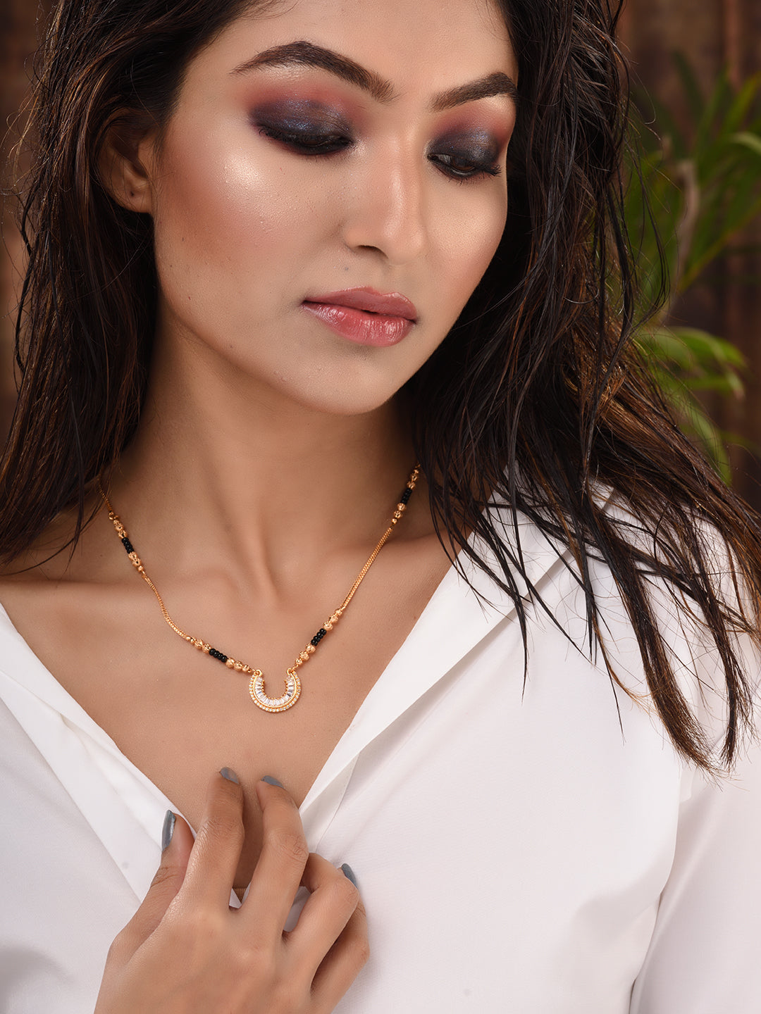 Gold Plated White AD Studded & Beaded Pendant Mangalsutra COMBO, zaveri pearls, sale price rs, sale price, sale gold plated, sale gold, sale, rubans, ring, regular price, priyassi jewellery, 