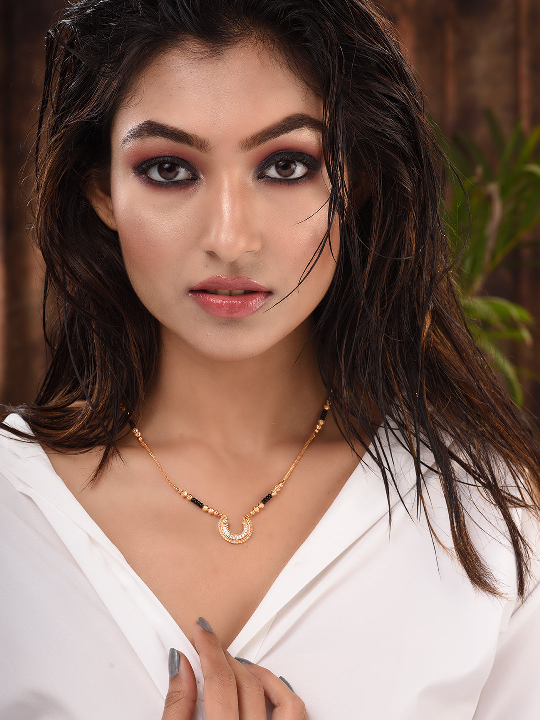 Gold Plated White AD Studded & Beaded Pendant Mangalsutra COMBO, zaveri pearls, sale price rs, sale price, sale gold plated, sale gold, sale, rubans, ring, regular price, priyassi jewellery, 