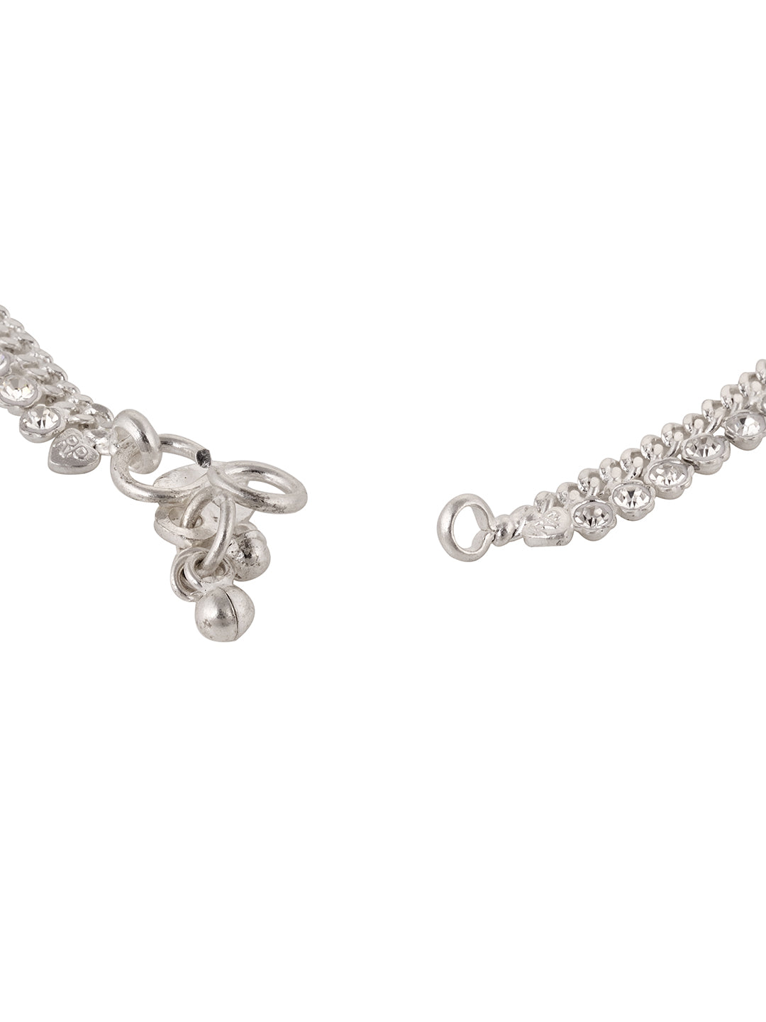 Silver Toned AD studded Ethnic Bridal Anklet Anklet, zaveri pearls, sale price rs, sale price, sale gold plated, sale gold, sale, rubans, ring, regular price, priyassi jewellery, kushal's - S