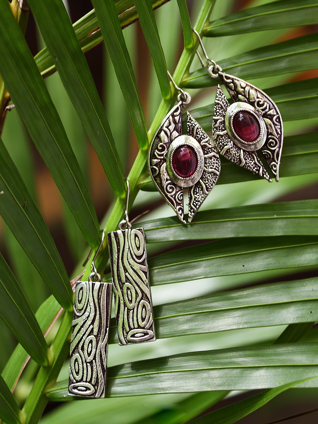 Silver Toned Combo Of 2 Quirky Oxidised Earrings, zaveri pearls, sale price rs, sale price, sale gold plated, sale gold, sale, rubans, ring, regular price, priyassi jewellery, kushal's - Sara