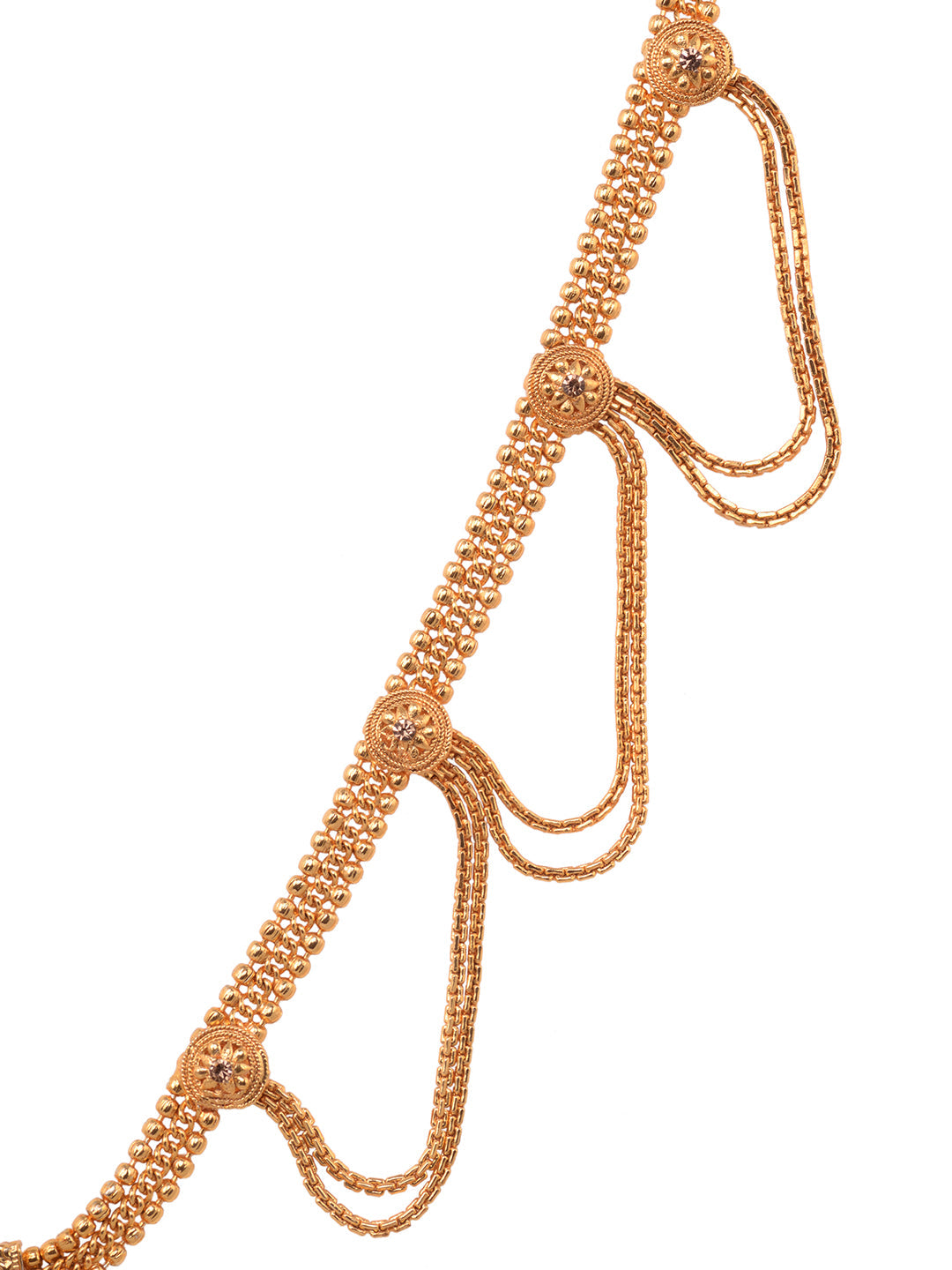 Gold Plated Green Kundan studded jhumar Kamarbandh, zaveri pearls, sale price rs, sale price, sale gold plated, sale gold, sale, rubans, ring, regular price, priyassi jewellery, kushal's - Sa