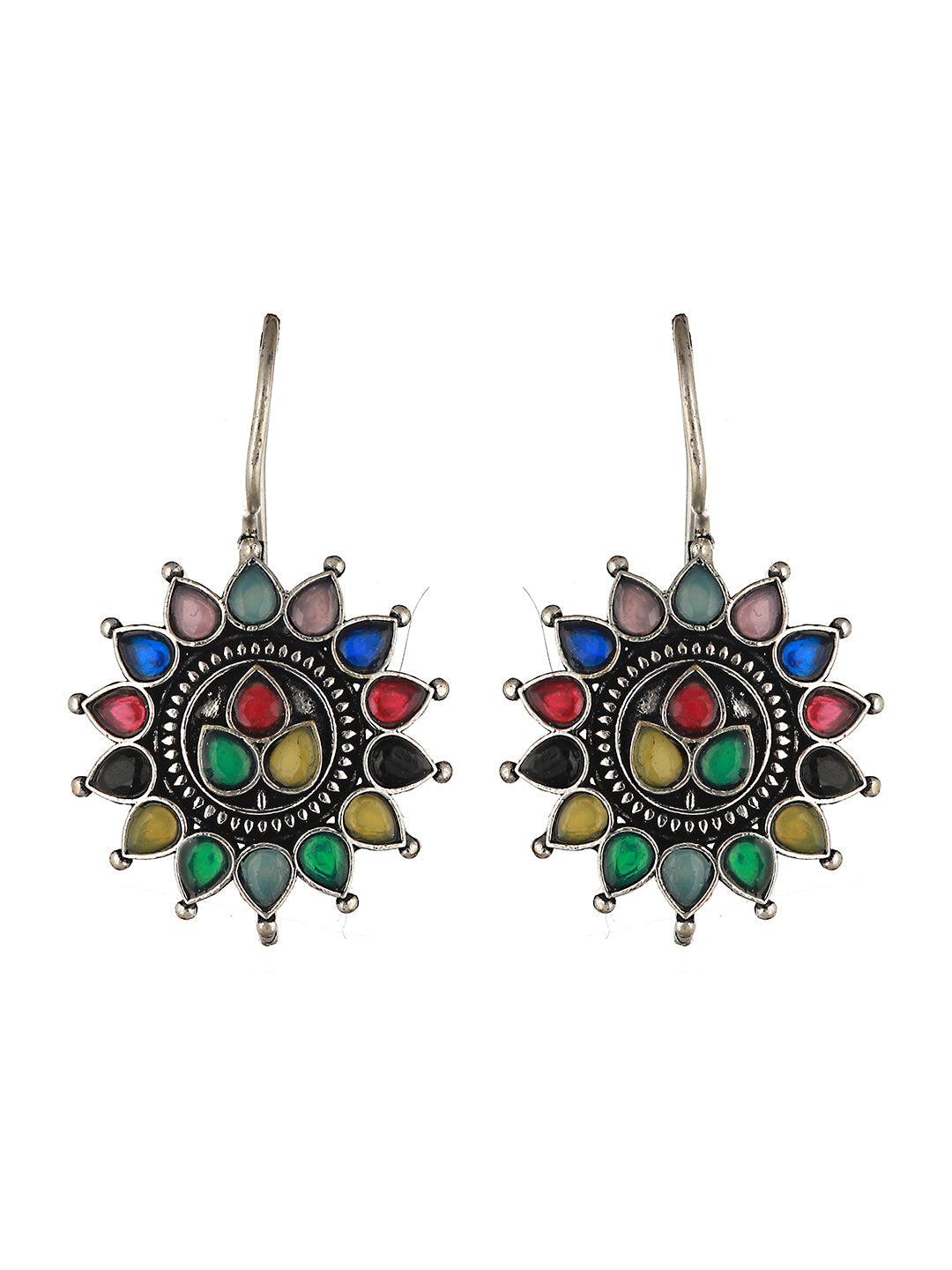 Silver oxidised Multicolored Combo Locket Ring Jewellery set, zaveri pearls, sale price rs, sale price, sale gold plated, sale gold, sale, rubans, ring, regular price, priyassi jewellery, kus