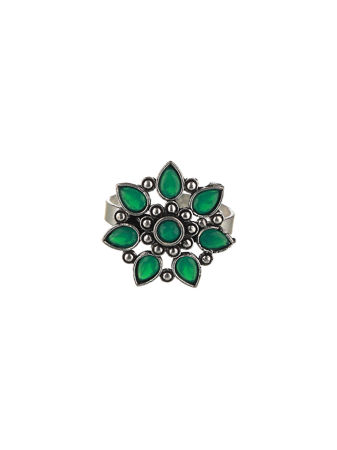 Silver oxidised Green Stone Studded Combo Locket Jewellery Set, zaveri pearls, sale price rs, sale price, sale gold plated, sale gold, sale, rubans, ring, regular price, priyassi jewellery, k