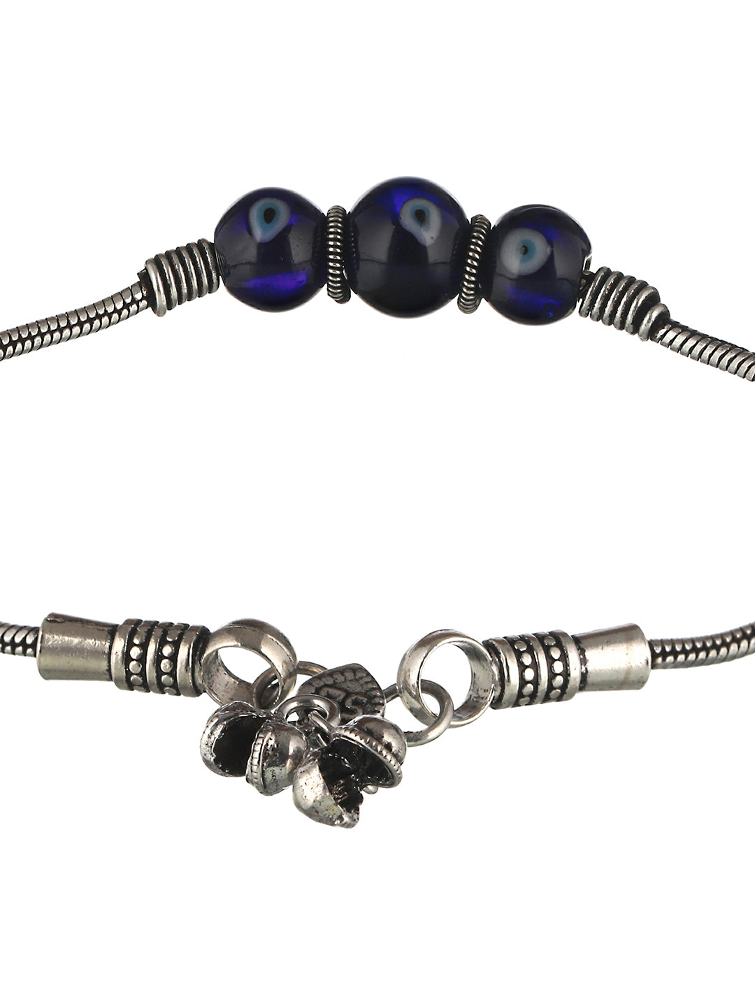 Set Of 2 Evil Eye German Silver anklet Anklet, zaveri pearls, sale price rs, sale price, sale gold plated, sale gold, sale, rubans, ring, regular price, priyassi jewellery, kushal's - Saraf R