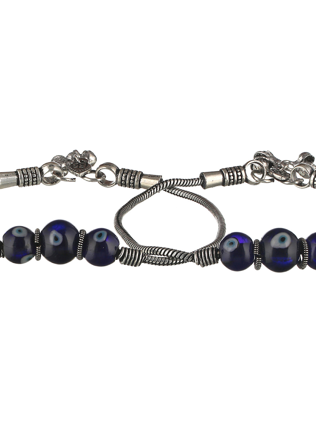 Set Of 2 Evil Eye German Silver anklet Anklet, zaveri pearls, sale price rs, sale price, sale gold plated, sale gold, sale, rubans, ring, regular price, priyassi jewellery, kushal's - Saraf R
