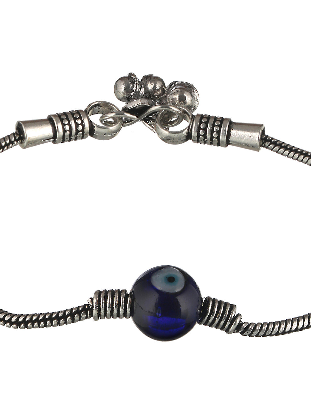 Set Of 2 Evil Eye German Silver Anklet Anklet, zaveri pearls, sale price rs, sale price, sale gold plated, sale gold, sale, rubans, ring, regular price, priyassi jewellery, kushal's - Saraf R