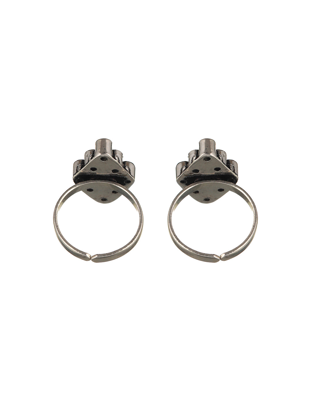 Set of 2 Oxidised Multi Colored AD studded Adjustable Toe Rings, zaveri pearls, sale price rs, sale price, sale gold plated, sale gold, sale, rubans, ring, regular price, priyassi jewellery, 