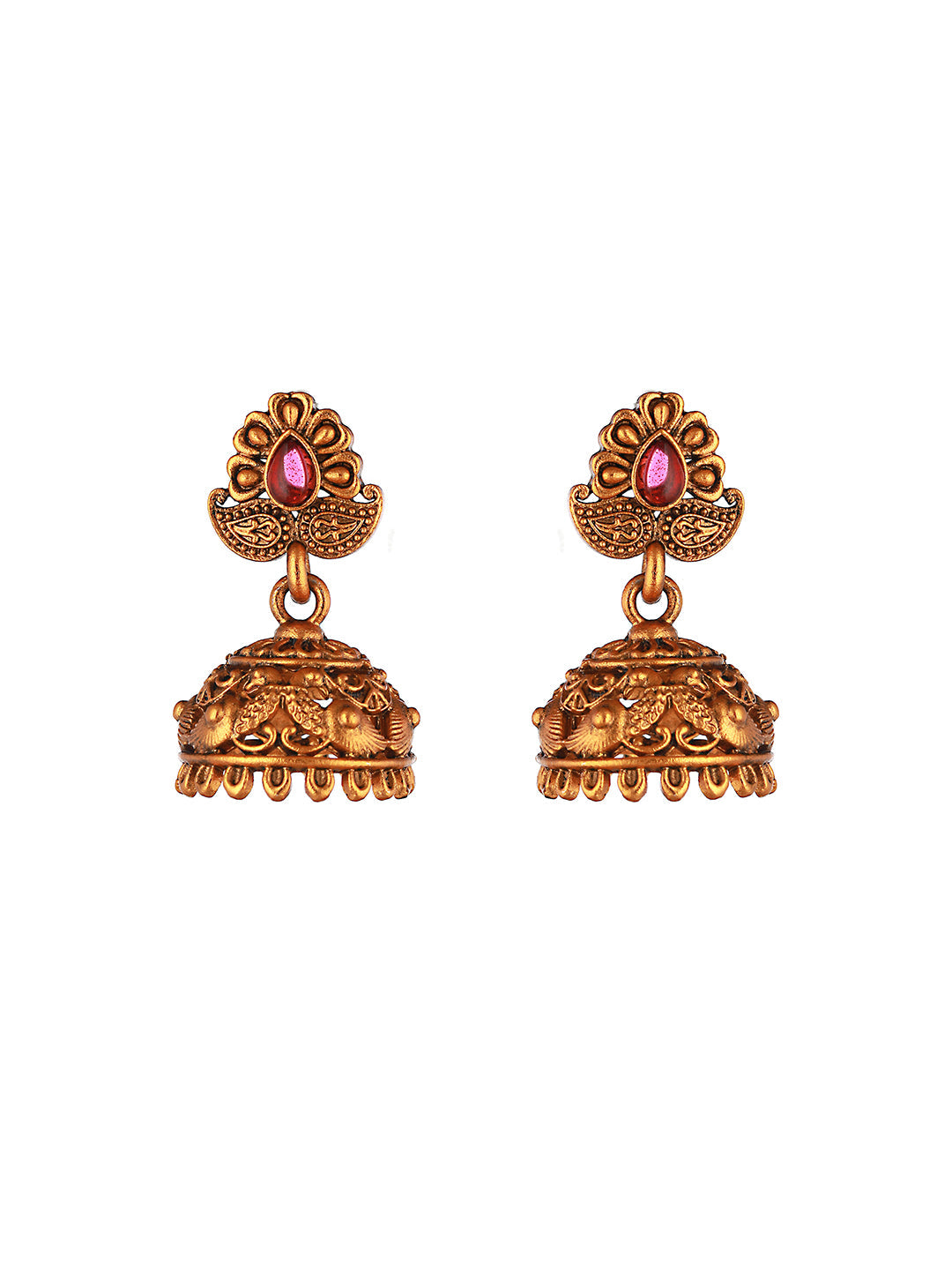 Gold Plated Green Stone Studded Peacock temple Jewellery Set, zaveri pearls, sale price rs, sale price, sale gold plated, sale gold, sale, rubans, ring, regular price, priyassi jewellery, kus