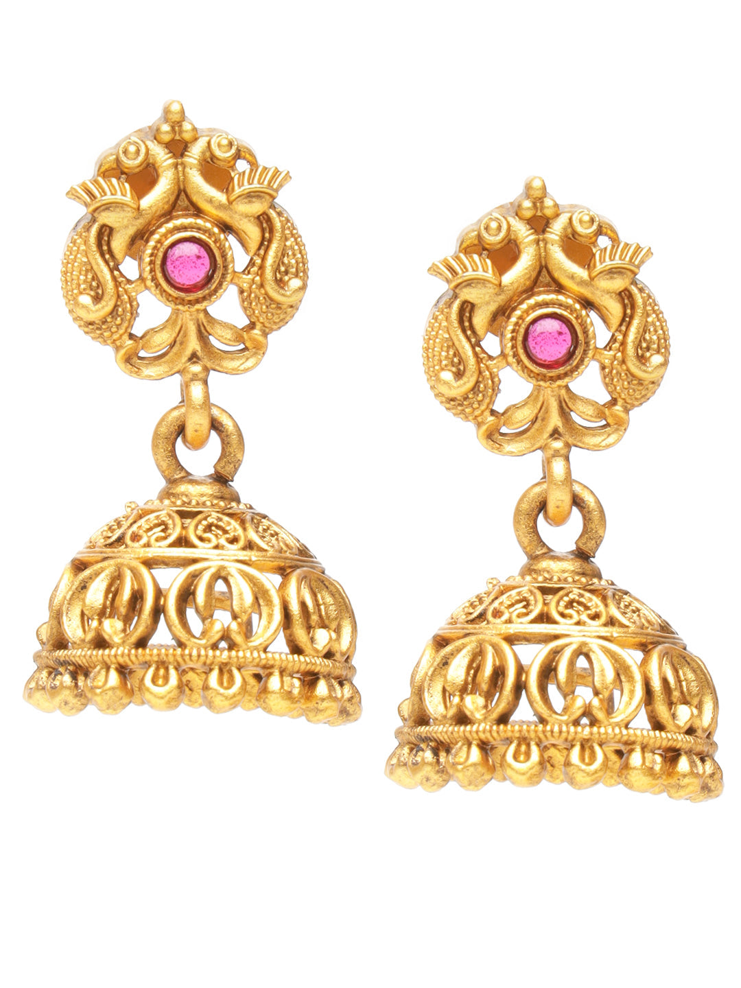 GoldPlated Peacock Motif Temple Jewellery Set, zaveri pearls, sale price rs, sale price, sale gold plated, sale gold, sale, rubans, ring, regular price, priyassi jewellery, kushal's - Saraf R