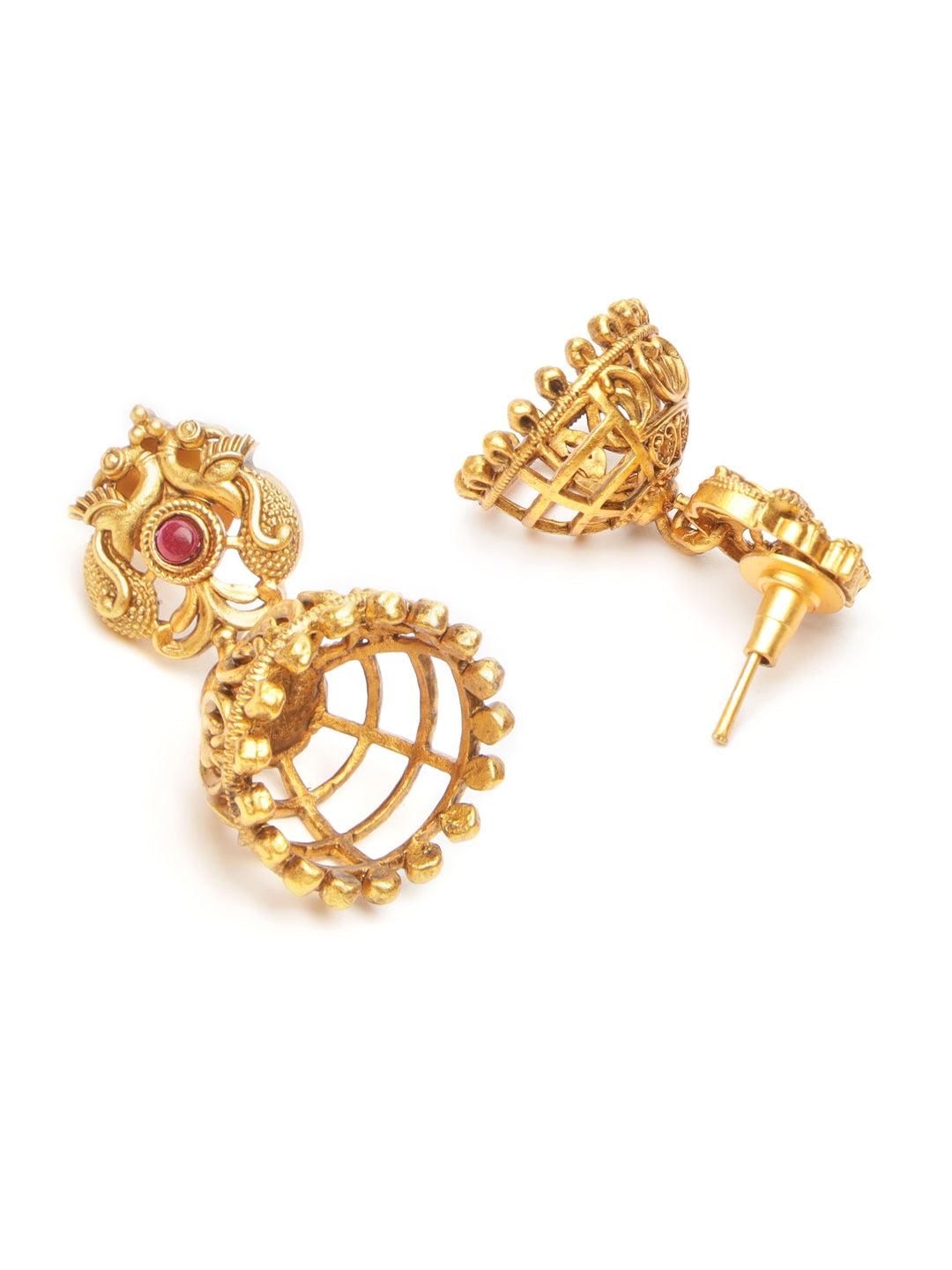 GoldPlated Peacock Motif Temple Jewellery Set, zaveri pearls, sale price rs, sale price, sale gold plated, sale gold, sale, rubans, ring, regular price, priyassi jewellery, kushal's - Saraf R