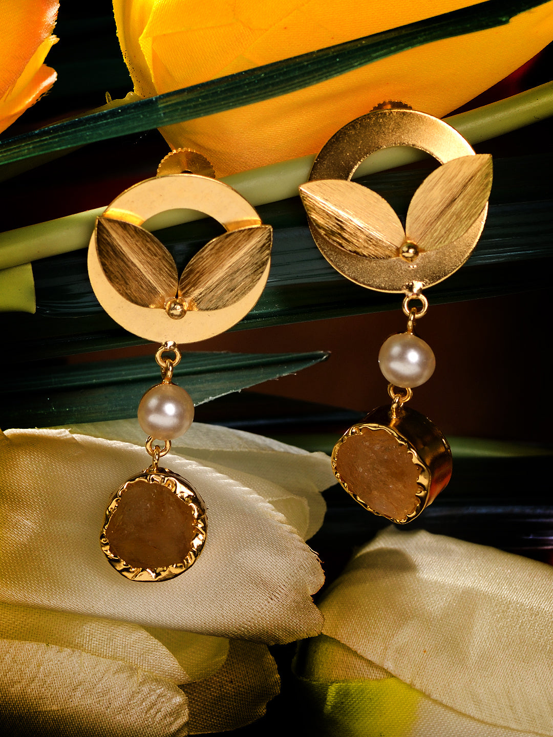 GoldToned Contemporary Drop Earrings, zaveri pearls, sale price rs, sale price, sale gold plated, sale gold, sale, rubans, ring, regular price, priyassi jewellery, kushal's - Saraf RS Jewelle