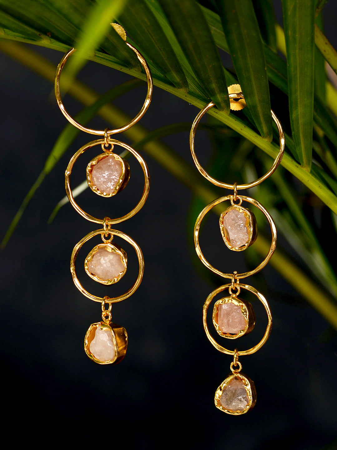 GoldToned & Pink Contemporary Hoop Earrings, zaveri pearls, sale price rs, sale price, sale gold plated, sale gold, sale, rubans, ring, regular price, priyassi jewellery, kushal's - Saraf RS 