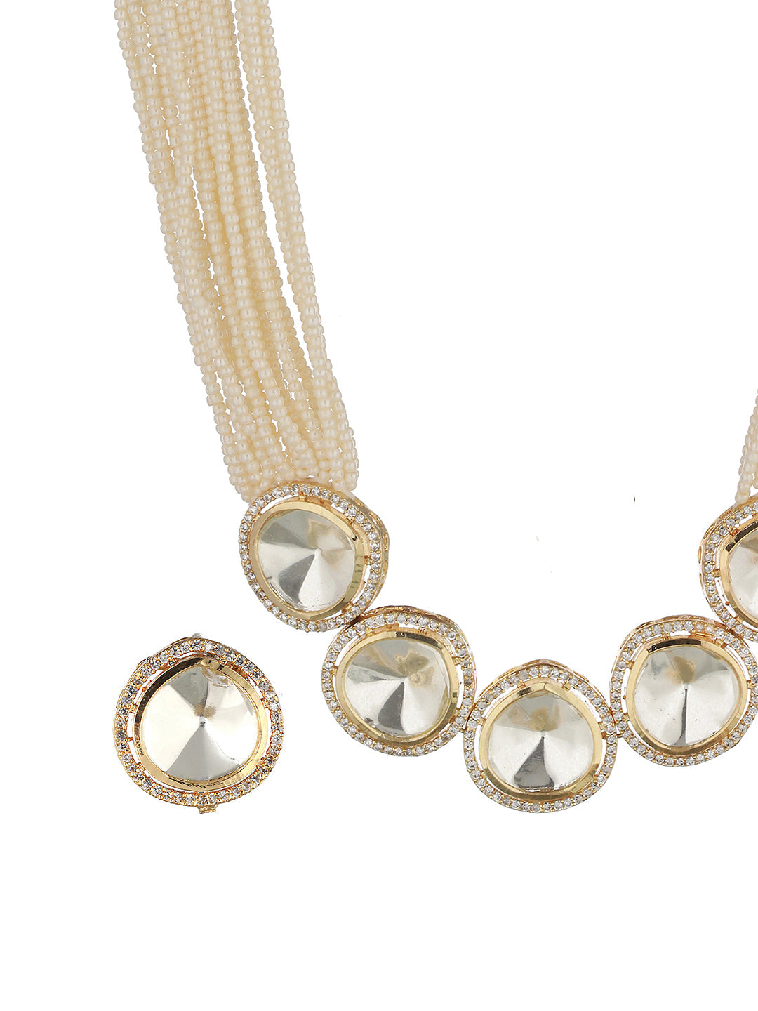 Victorian Dual Tone Uncut Polki Pearl Beaded Choker jewellery Set, zaveri pearls, sale price rs, sale price, sale gold plated, sale gold, sale, rubans, ring, regular price, priyassi jewellery