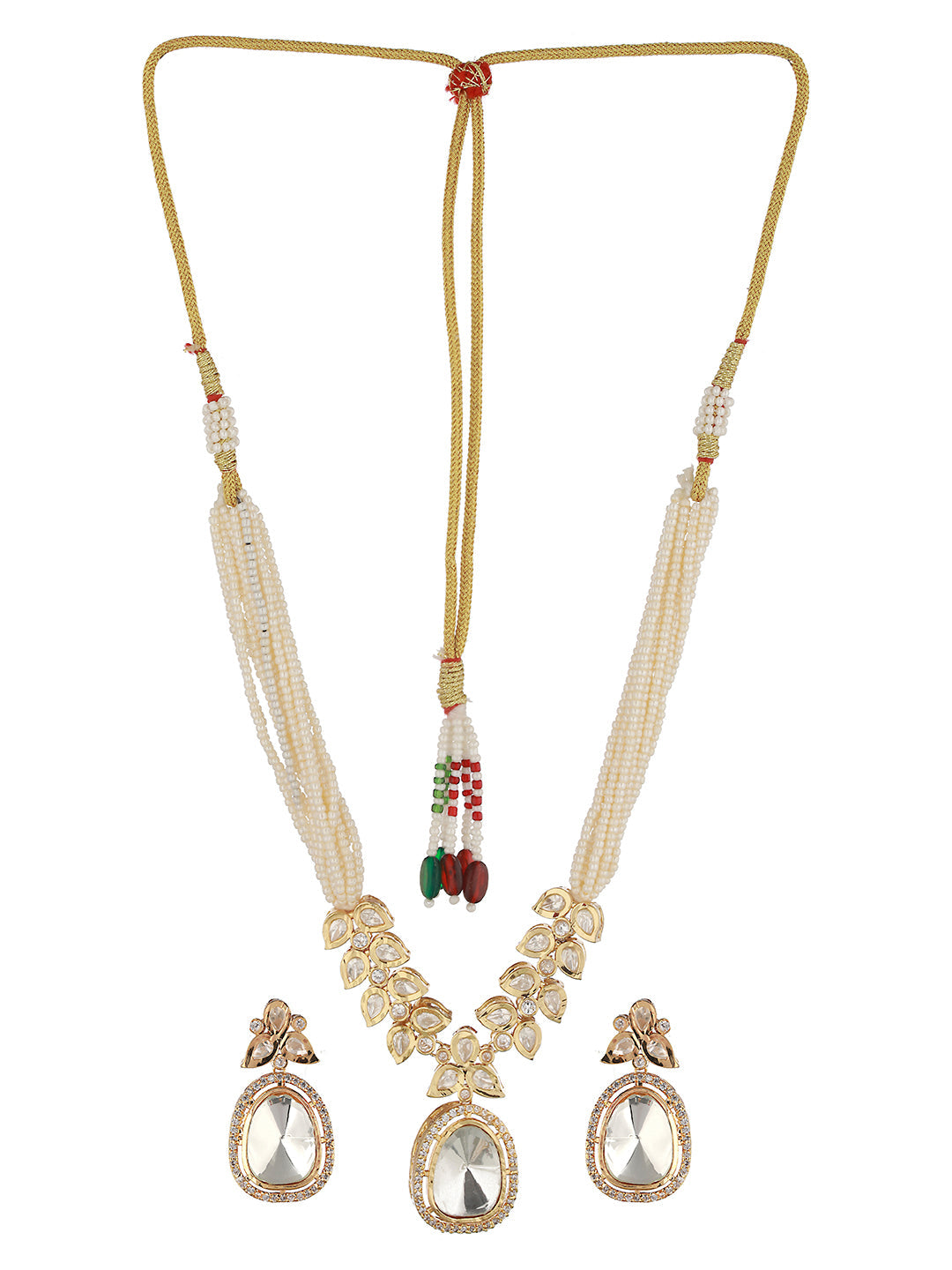 GoldPlated White Uncut Polki & Pearl Beaded Choker Jewellery Set, zaveri pearls, sale price rs, sale price, sale gold plated, sale gold, sale, rubans, ring, regular price, priyassi jewellery,